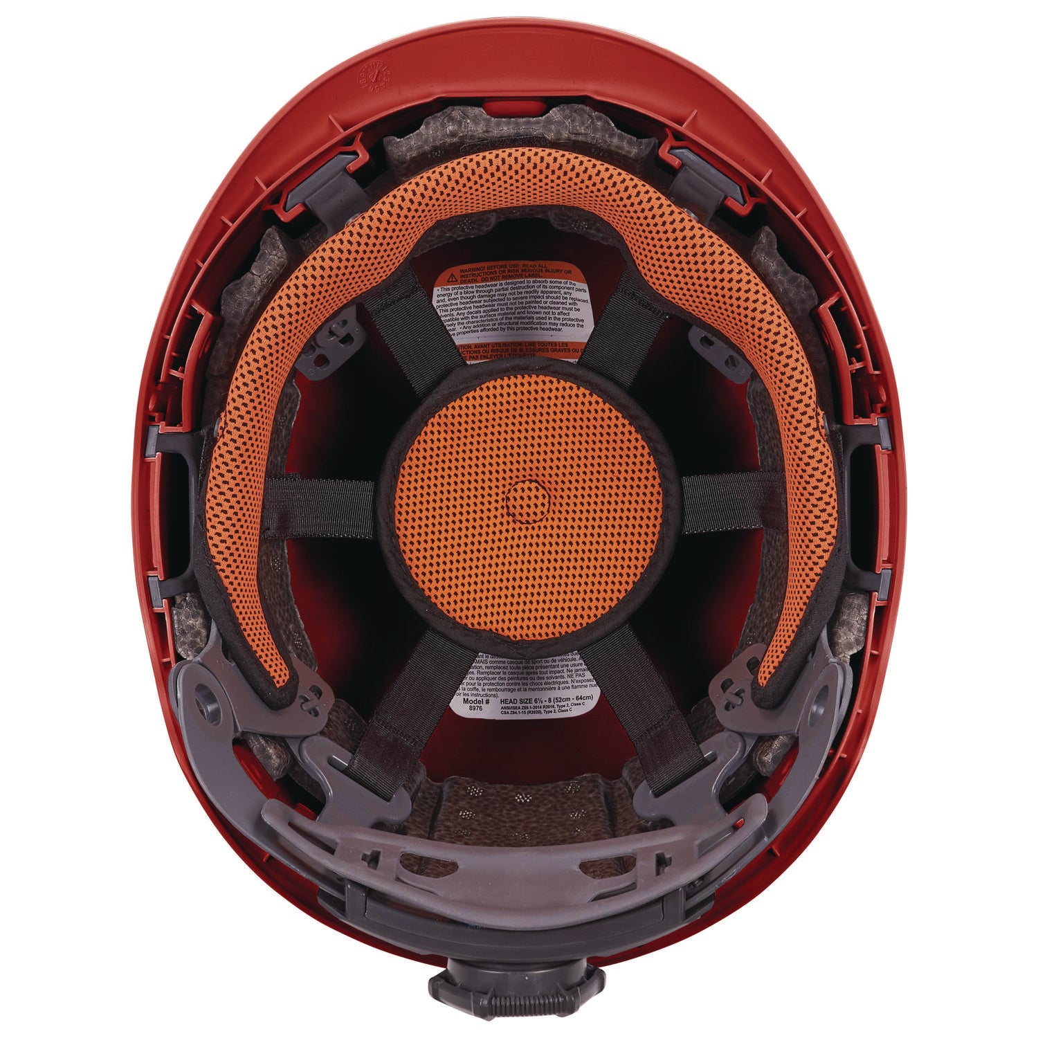 Skullerz 8976 Class E Safety Helmet, 6-Point Ratchet Suspension, Red