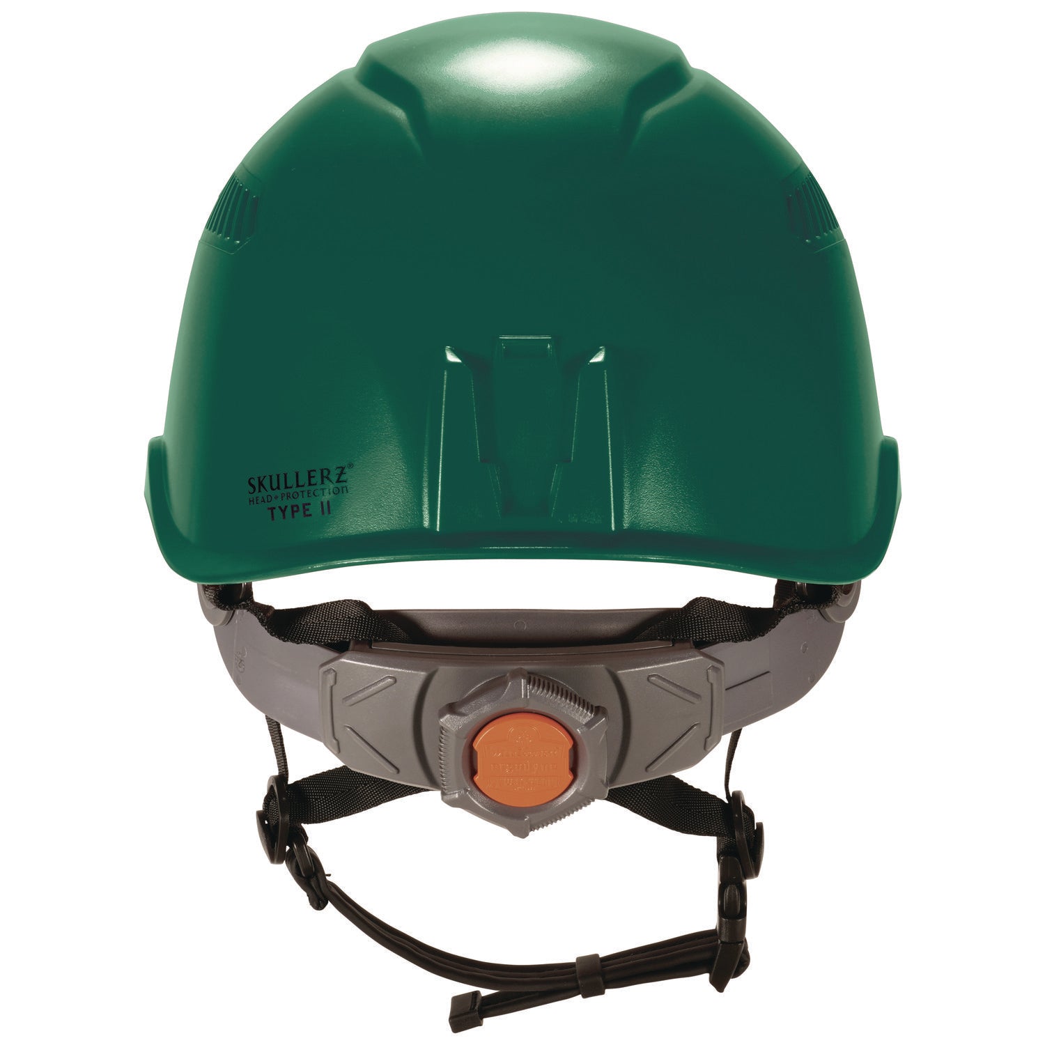 Skullerz 8977 Class C Safety Helmet with Adjustable Venting, 6-Point Ratchet Suspension, Green