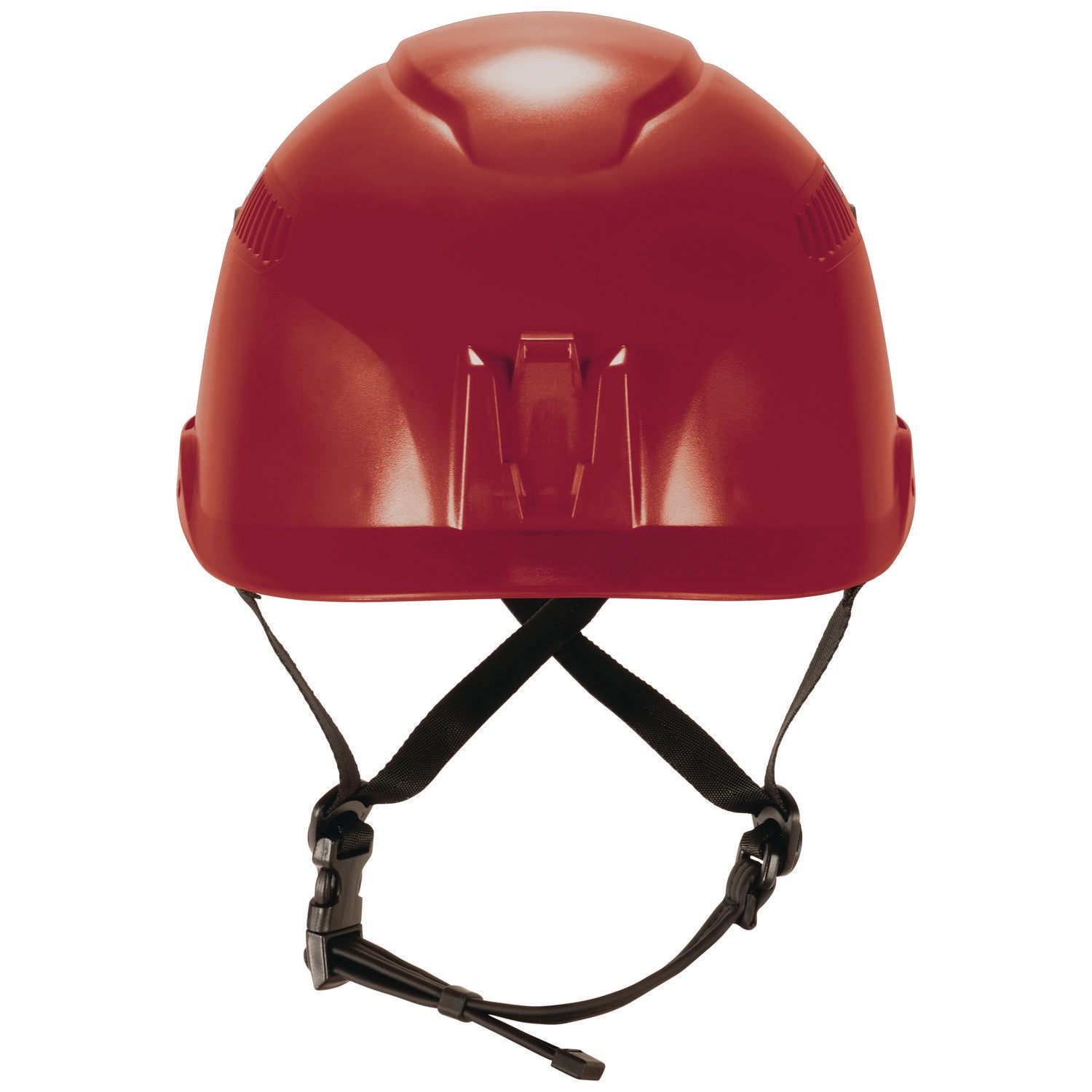 Skullerz 8977 Class C Safety Helmet with Adjustable Venting, 6-Point Ratchet Suspension, Red