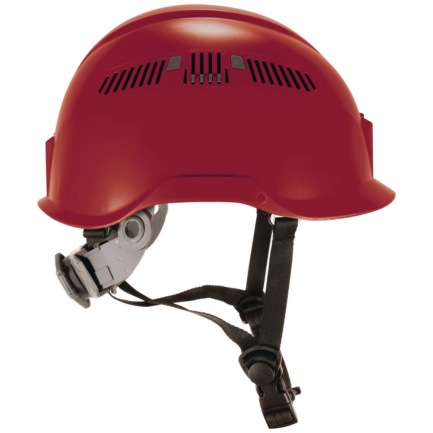 Skullerz 8977 Class C Safety Helmet with Adjustable Venting, 6-Point Ratchet Suspension, Red