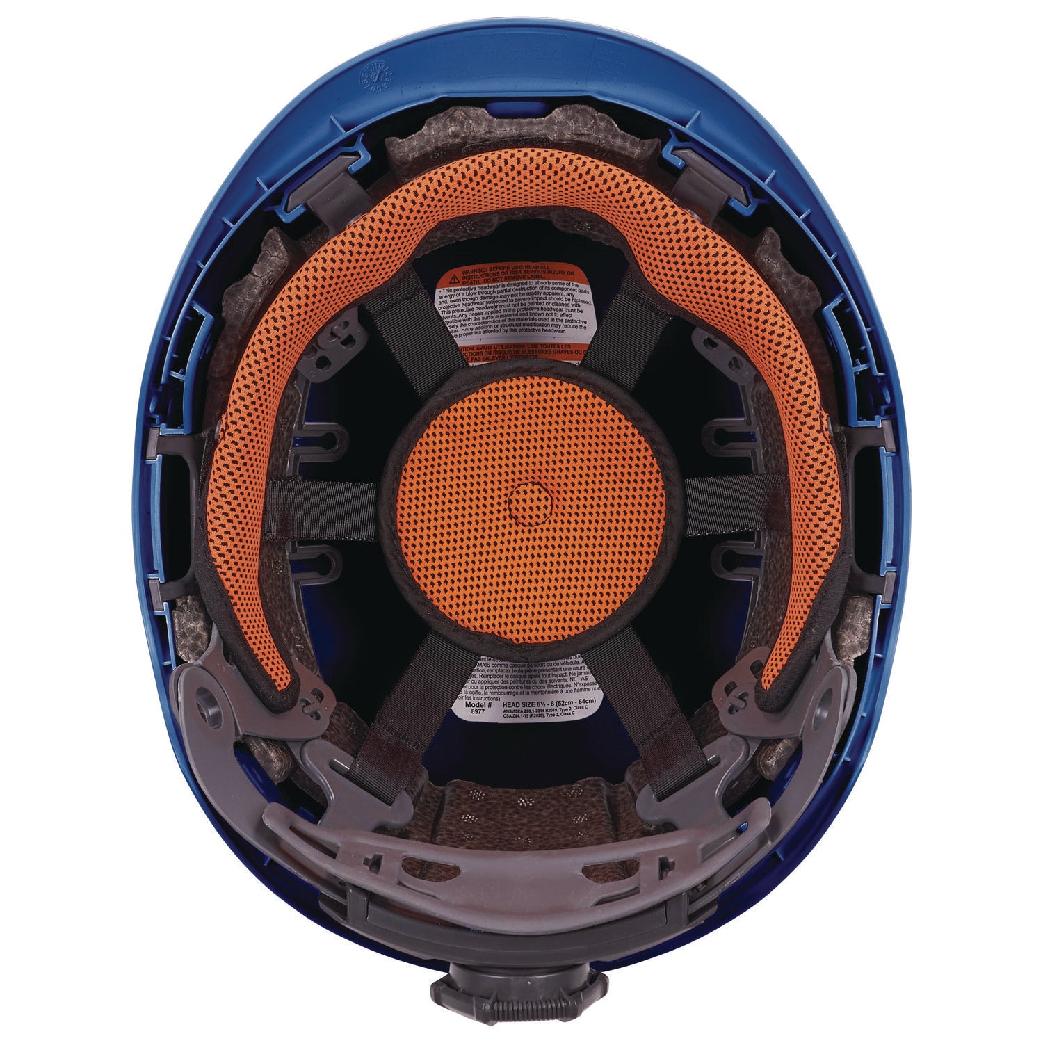 Skullerz 8977 Class C Safety Helmet with Adjustable Venting, 6-Point Ratchet Suspension, Blue