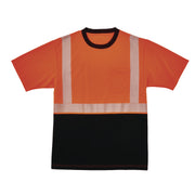 GloWear 8280BK Class 2 Performance T-Shirt with Black Bottom, 3X-Large Long, Orange