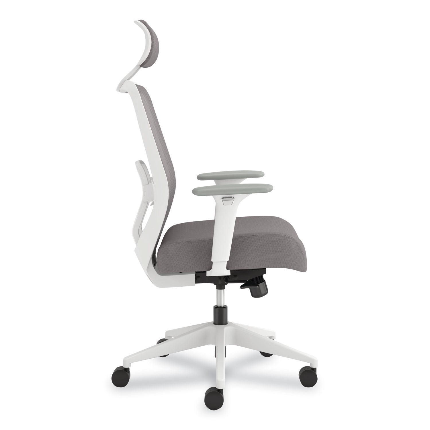 HON Altern Task Chair, Mid Back, Gray Mesh Back, Gray Fabric/Foam Seat, White Frame, Adjustable Armrests, Lumbar Support, Tilt Mechanism, 1 Each