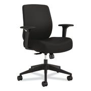 HON Altern Task Chair, Mid Back, Black Frame, Fabric & Foam Seat, Fabric Back, Adjustable Armrests, Ergonomic, Lumbar Support, Tilt Mechanism, 1 Each
