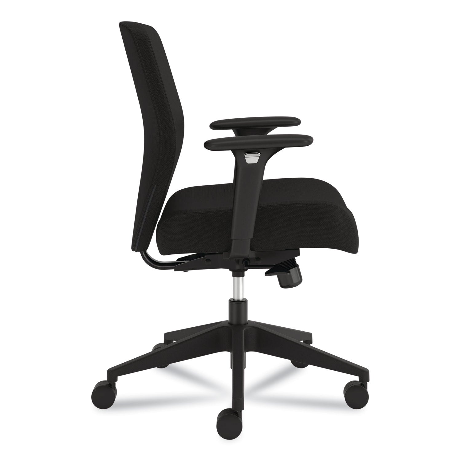 HON Altern Task Chair, Mid Back, Black Frame, Fabric & Foam Seat, Fabric Back, Adjustable Armrests, Ergonomic, Lumbar Support, Tilt Mechanism, 1 Each