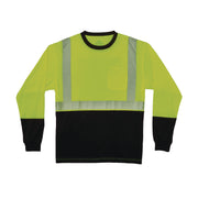 GloWear 8281BK Class 2 Long Sleeve Shirt with Black Bottom, 2X-Large Long, Lime