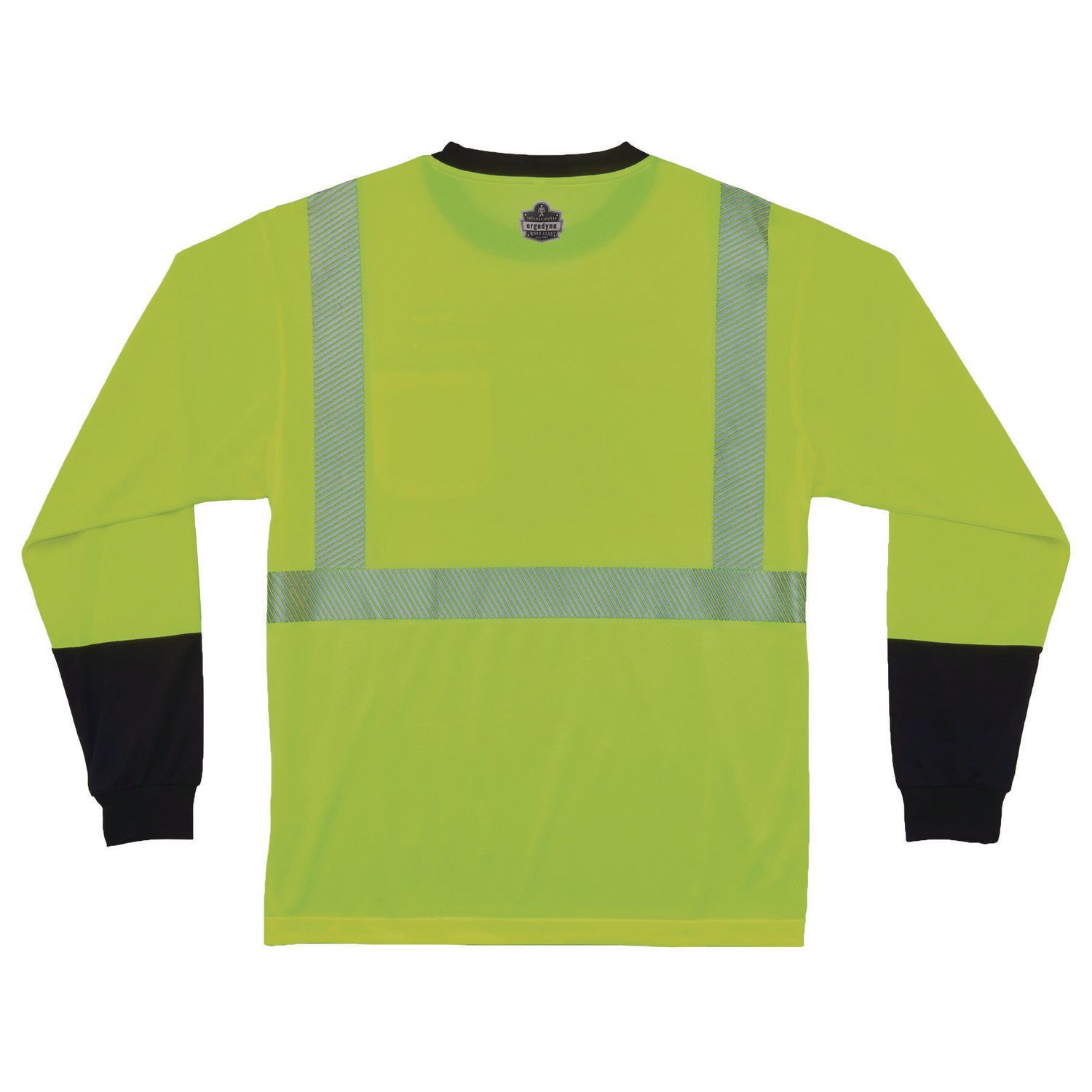 GloWear 8281BK Class 2 Long Sleeve Shirt with Black Bottom, 5X-Large Long, Lime
