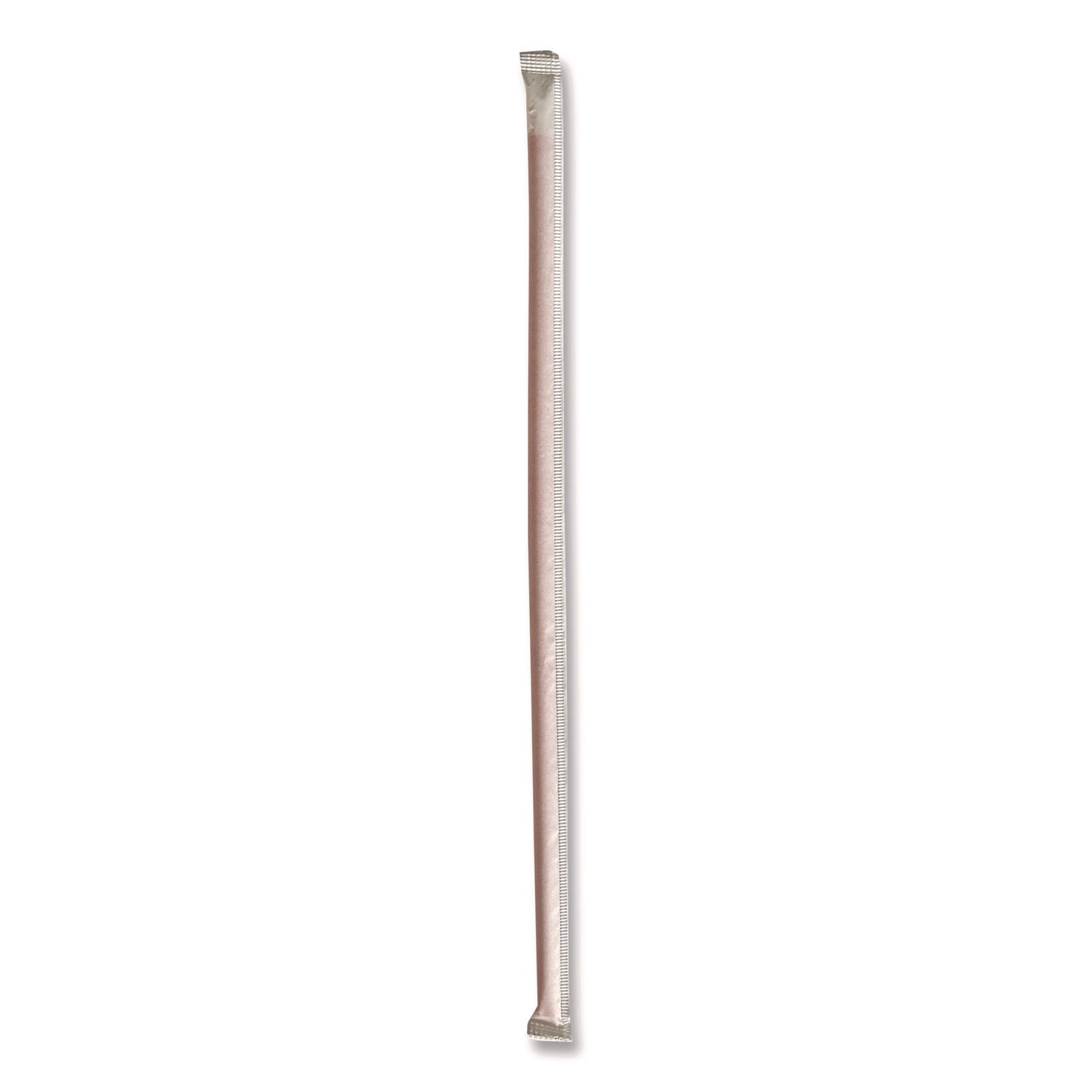 Wrapped Giant Straws, 10.25", Polypropylene, Red, 1,200/Carton
