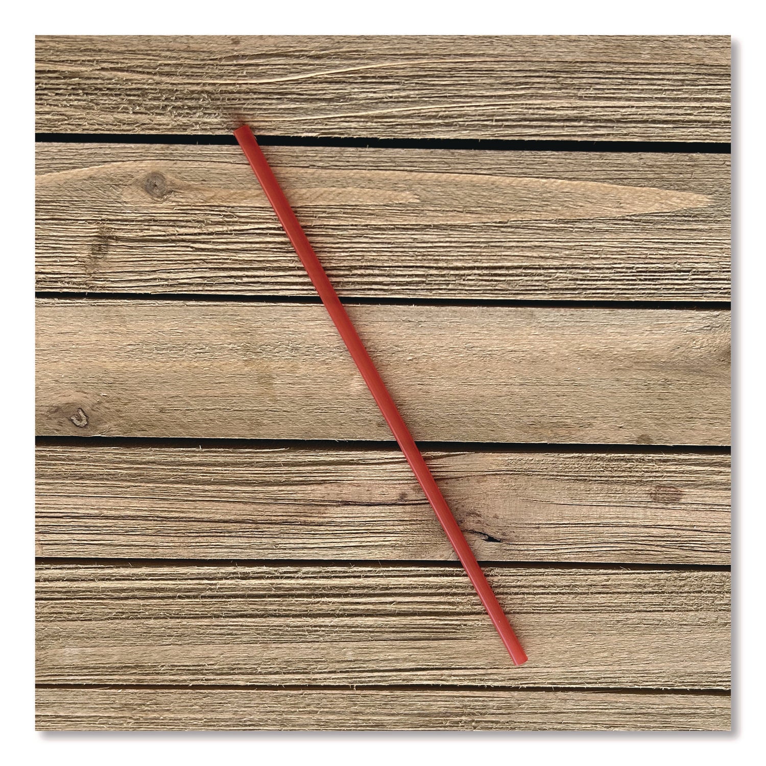 Wrapped Giant Straws, 10.25", Polypropylene, Red, 1,200/Carton