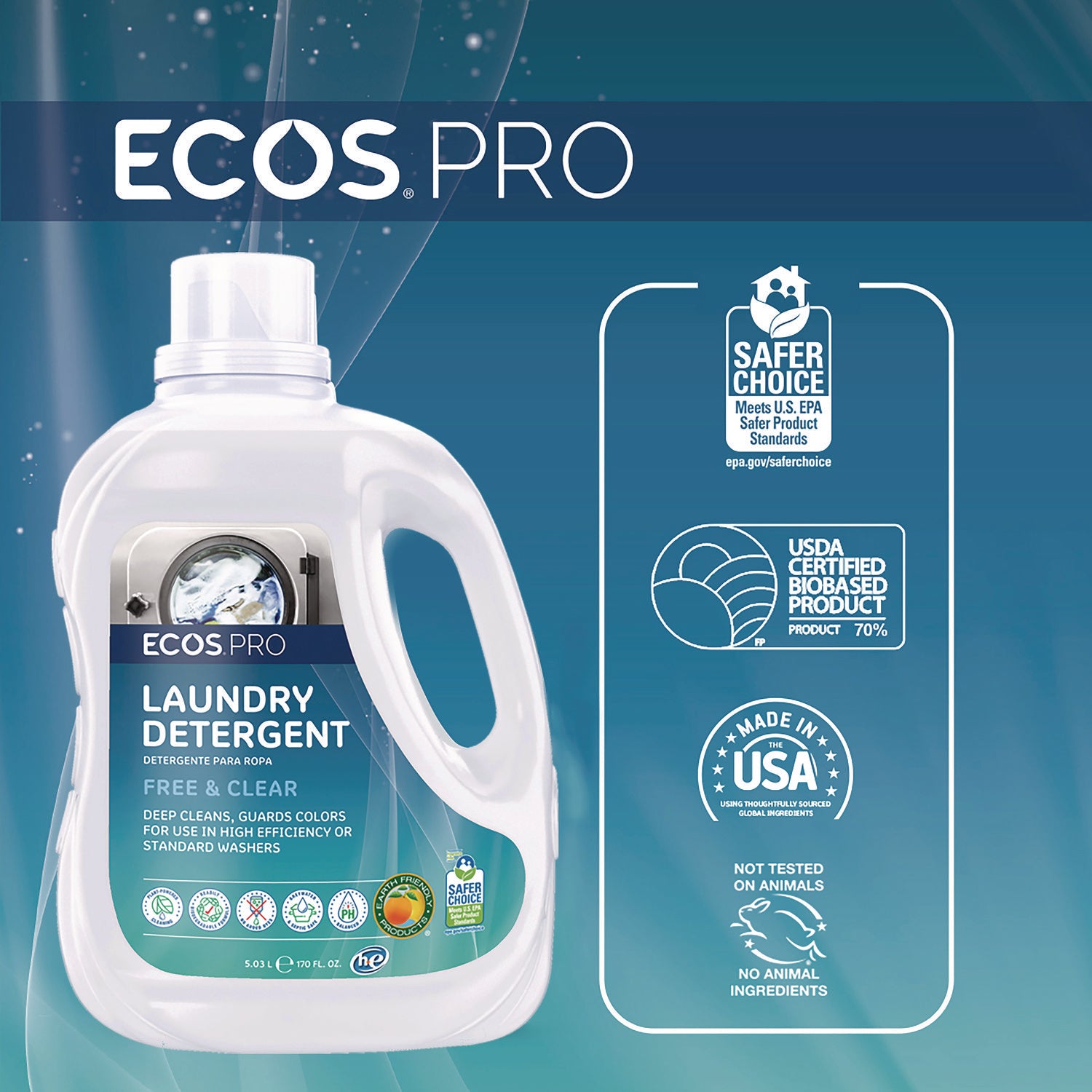 Laundry Detergent Liquid, 170 oz Bottle