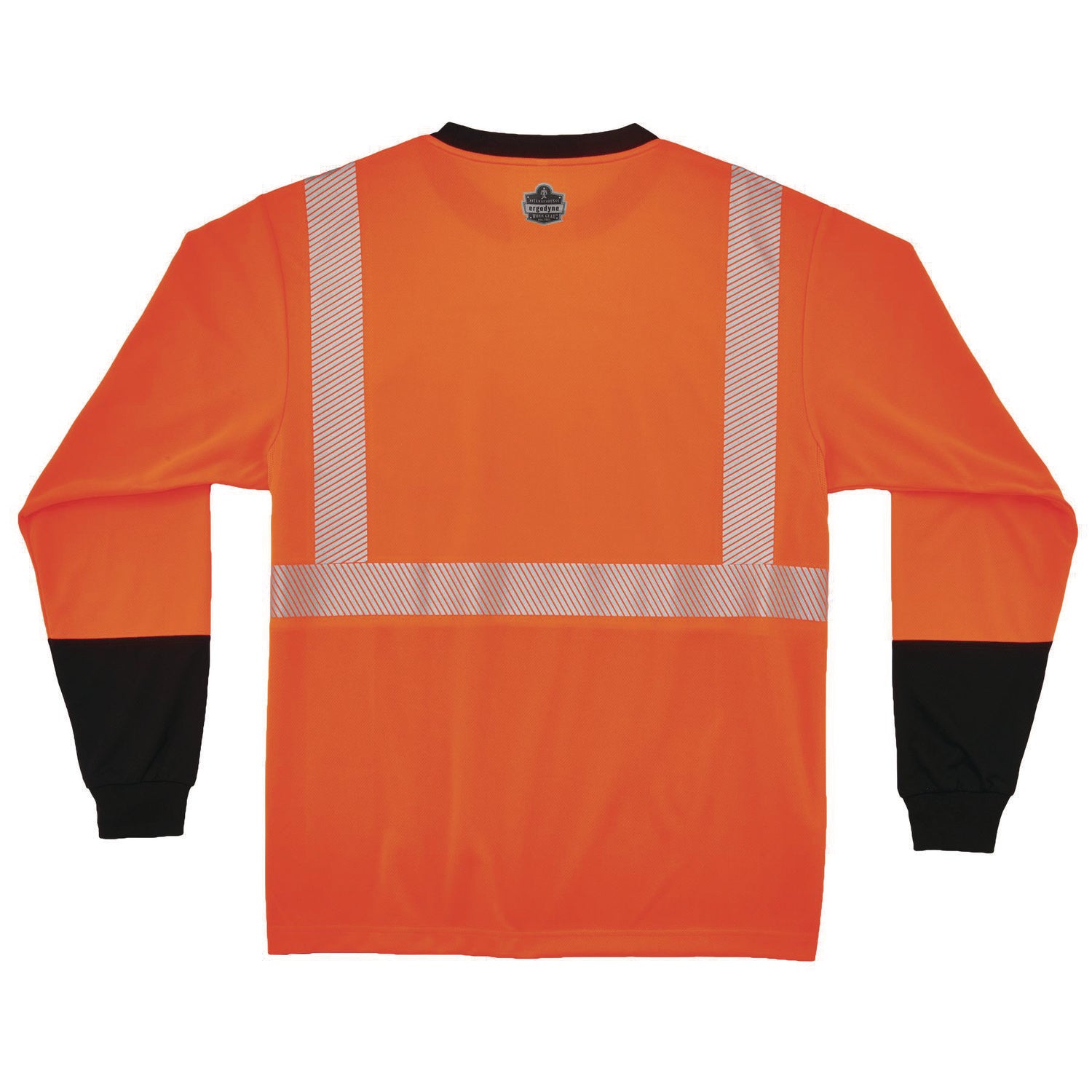 GloWear 8281BK Class 2 Long Sleeve Shirt with Black Bottom, 10X-Large Long, Orange