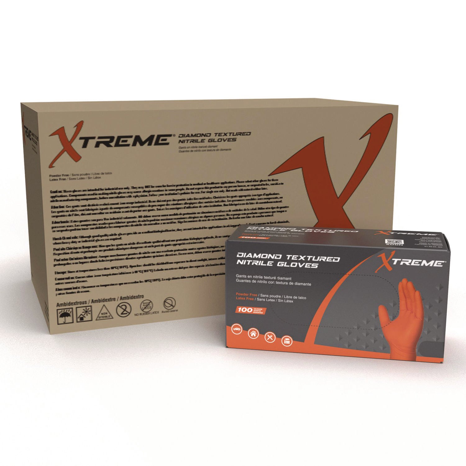 DT Nitrile Disposable Gloves, Orange, Medium, 1,000/Carton