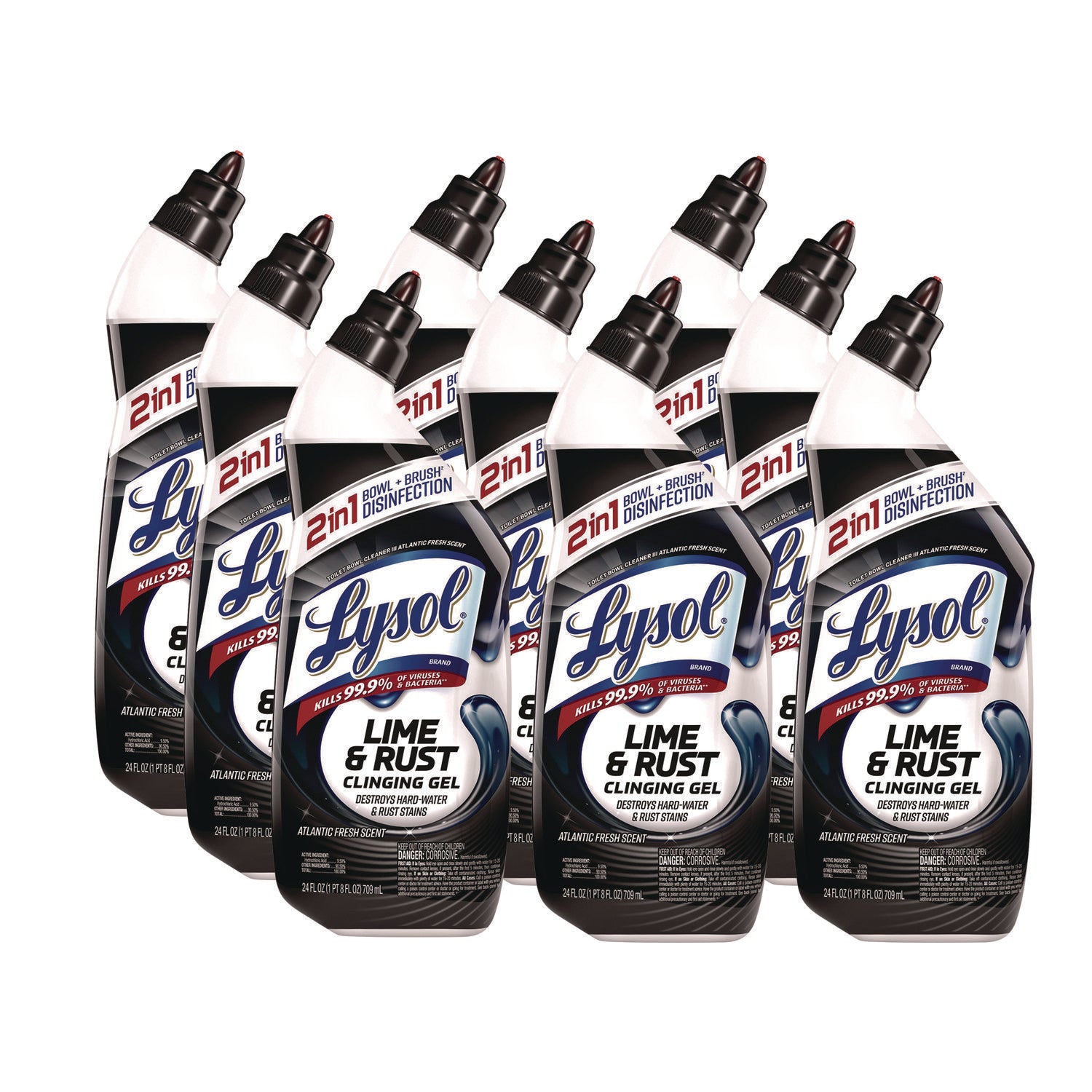 Lysol Lime/Rust Toilet Bowl Cleaner - 24 fl oz (0.8 quart) - Atlantic Fresh Scent - Blue - 1 Each