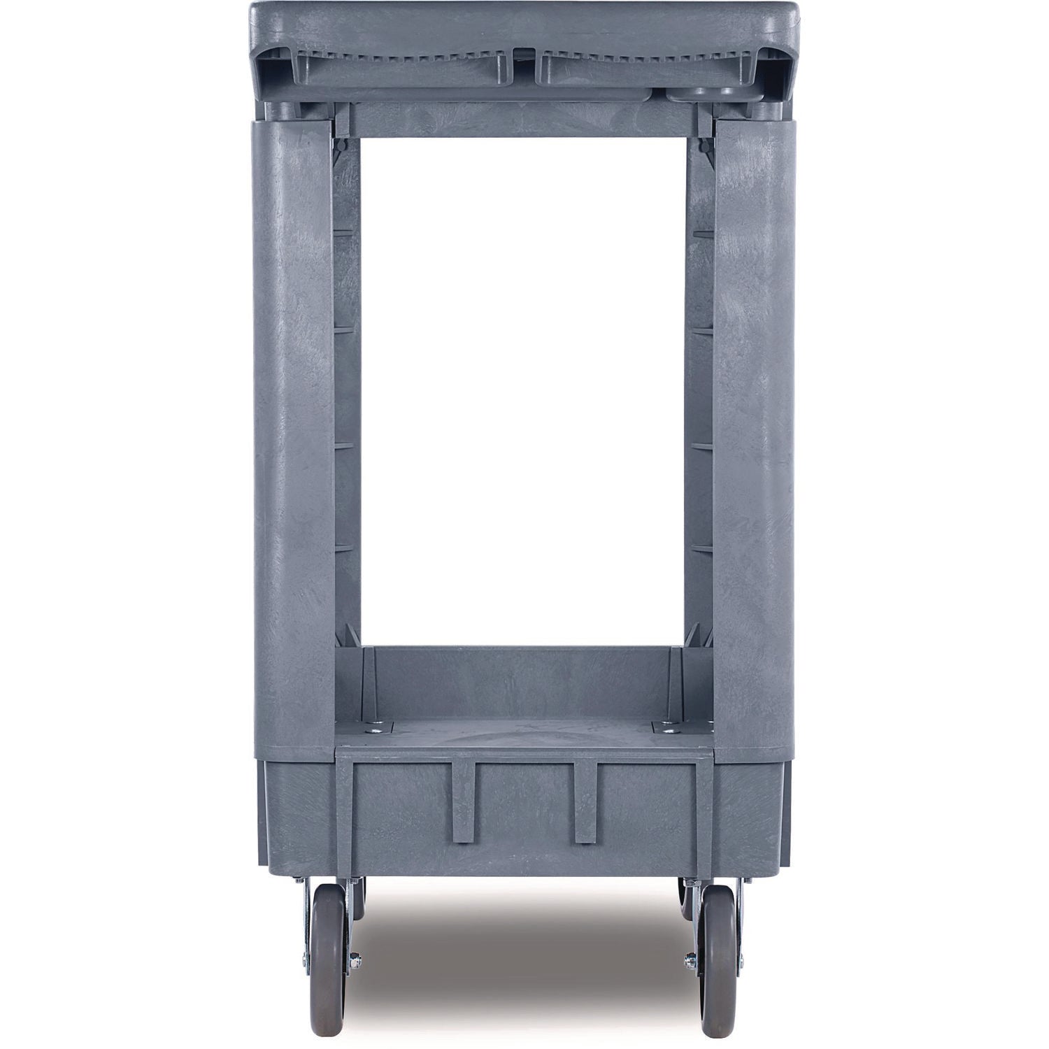 Two-Shelf Utility Cart, Plastic, 2 Shelves, 500 lb Capacity, 17.25" x 40" x 33.5", Gray