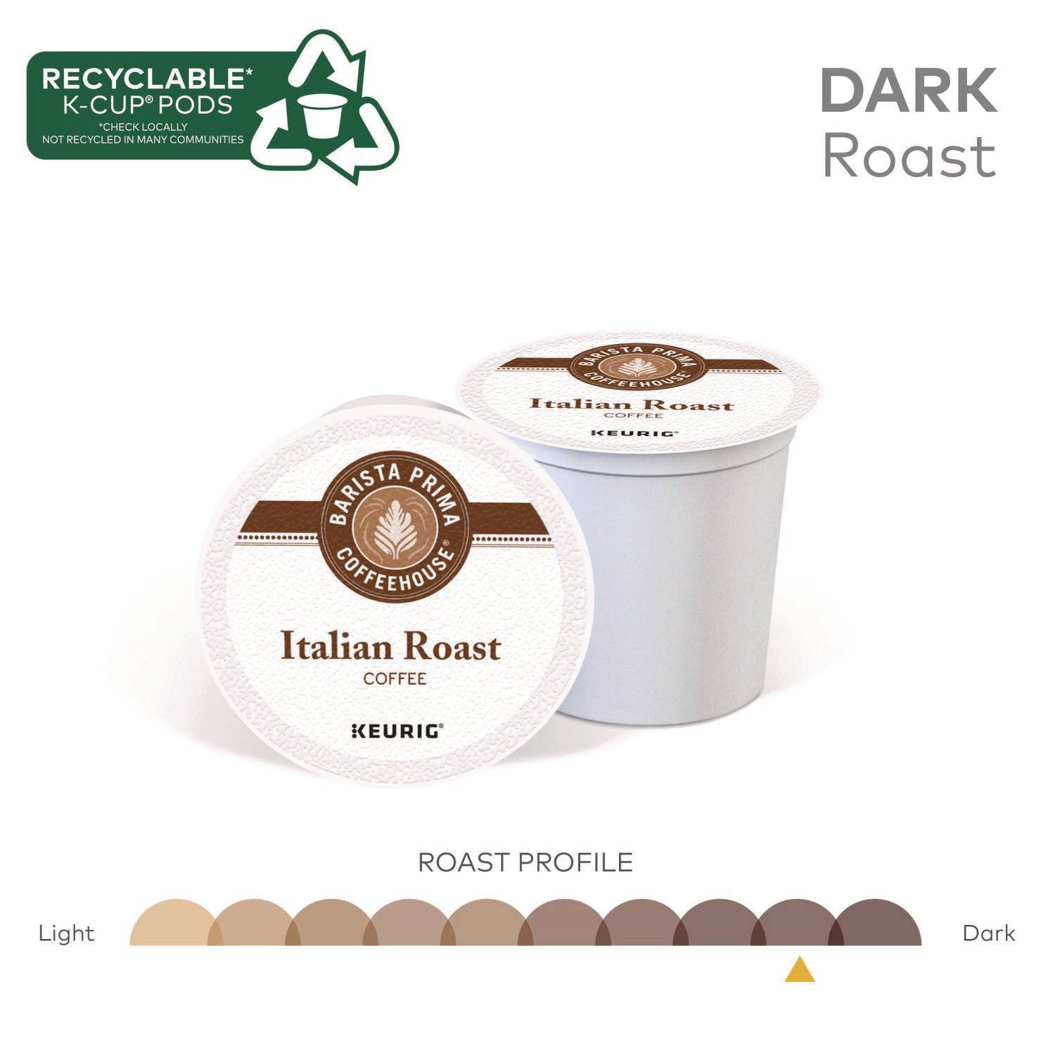 Barista Prima Coffeehouse&reg; K-Cup Italian Roast Coffee - Compatible with Keurig Brewer - French/Dark - K-Cup - 24 / Box