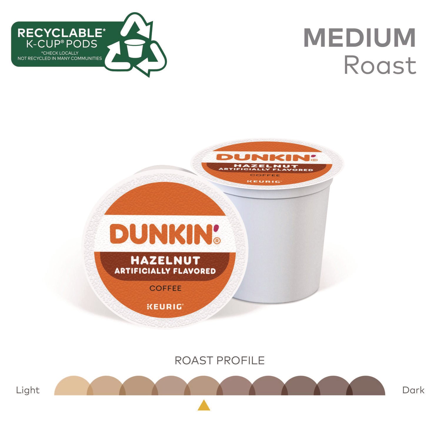 Compatible with Keurig Brewer - Medium - K-Cup - Hazelnut - 22 / Box