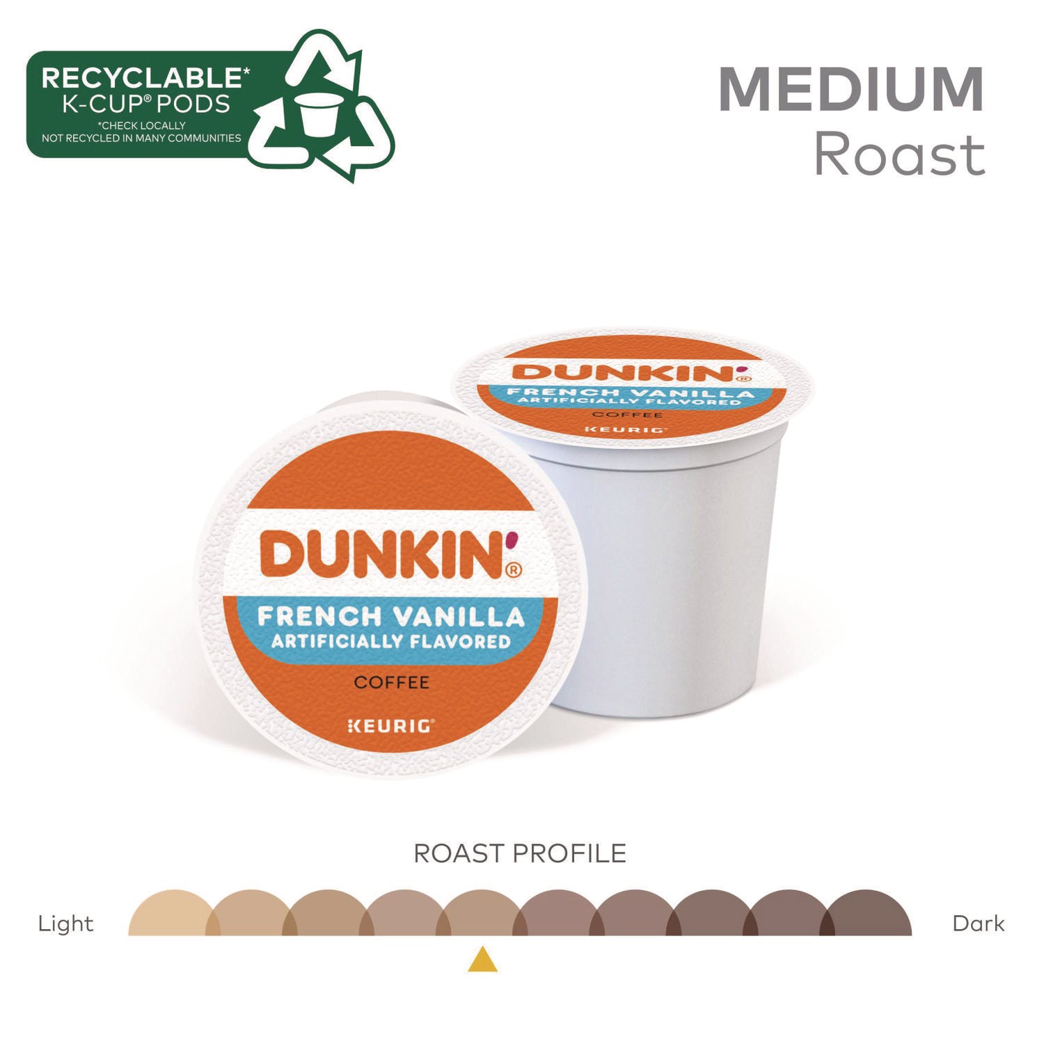 Compatible with Keurig Brewer - Medium - K-Cup - French Vanilla - 22 / Box