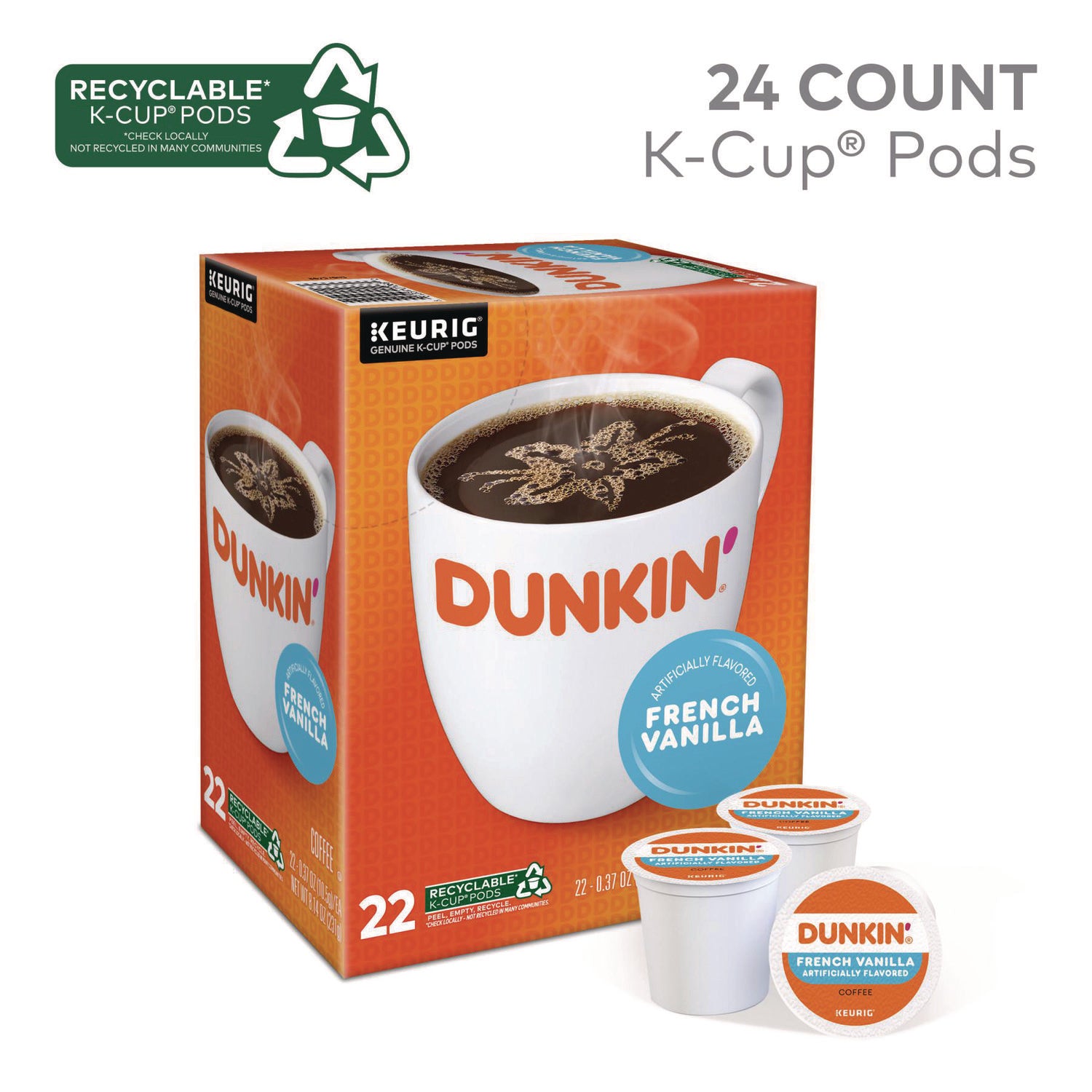 Compatible with Keurig Brewer - Medium - K-Cup - French Vanilla - 22 / Box