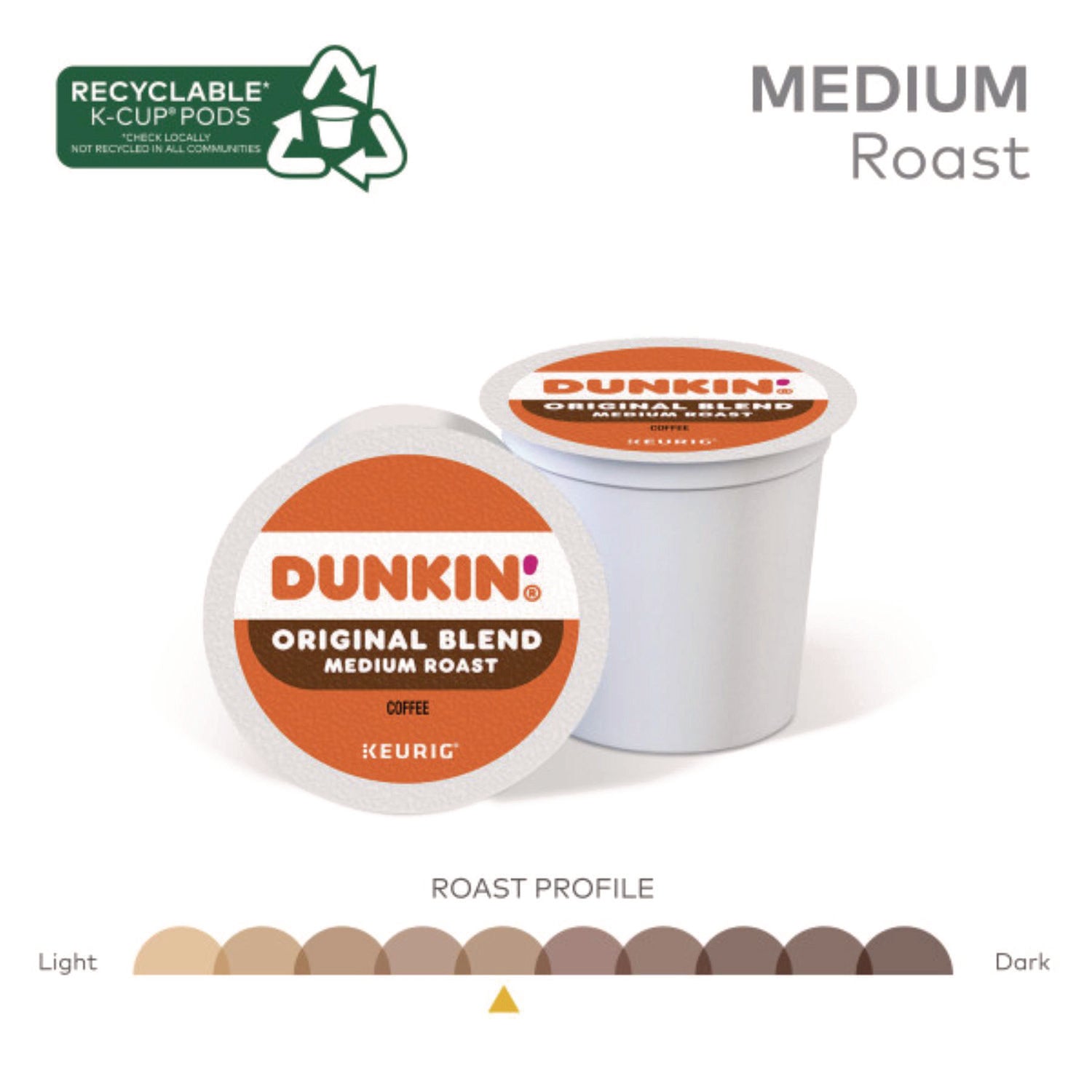 K-Cup Pods, Dunkin Regular, 88/Carton