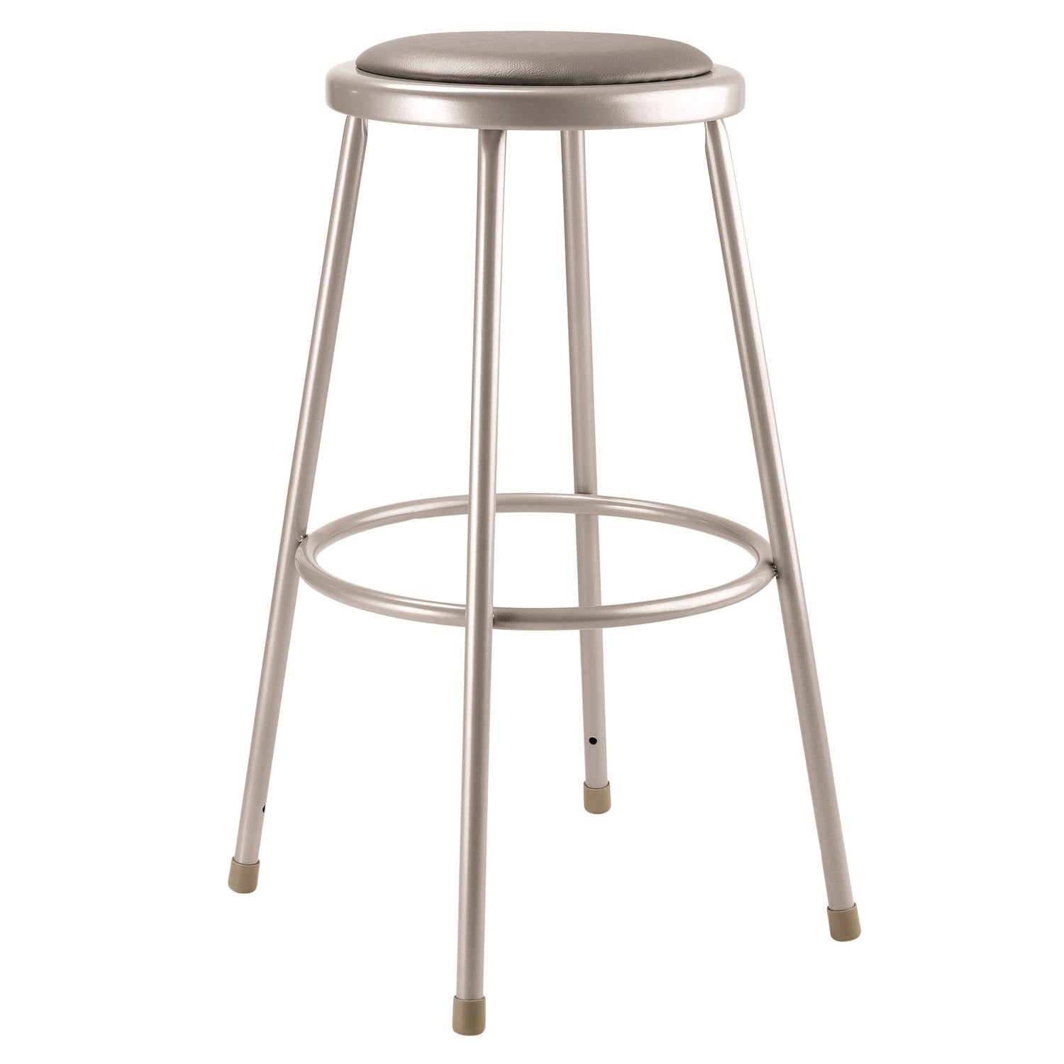 NPS® 30" Heavy Duty Vinyl Padded Steel Stool, Surface Color: Grey, Frame Color: Grey