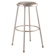 NPS® 30" Heavy Duty Vinyl Padded Steel Stool, Surface Color: Grey, Frame Color: Grey