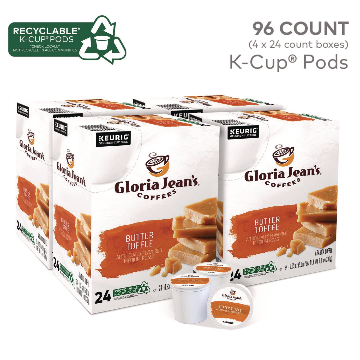 Butter Toffee Coffee K-Cups, 96/carton