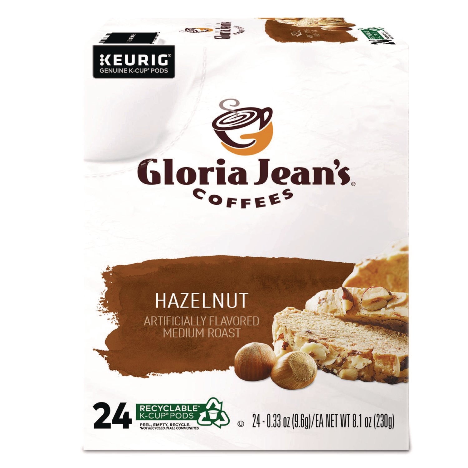 Compatible with Keurig Brewer - Regular - Medium - K-Cup, Pod - Hazelnut - Kosher - 24 / Box