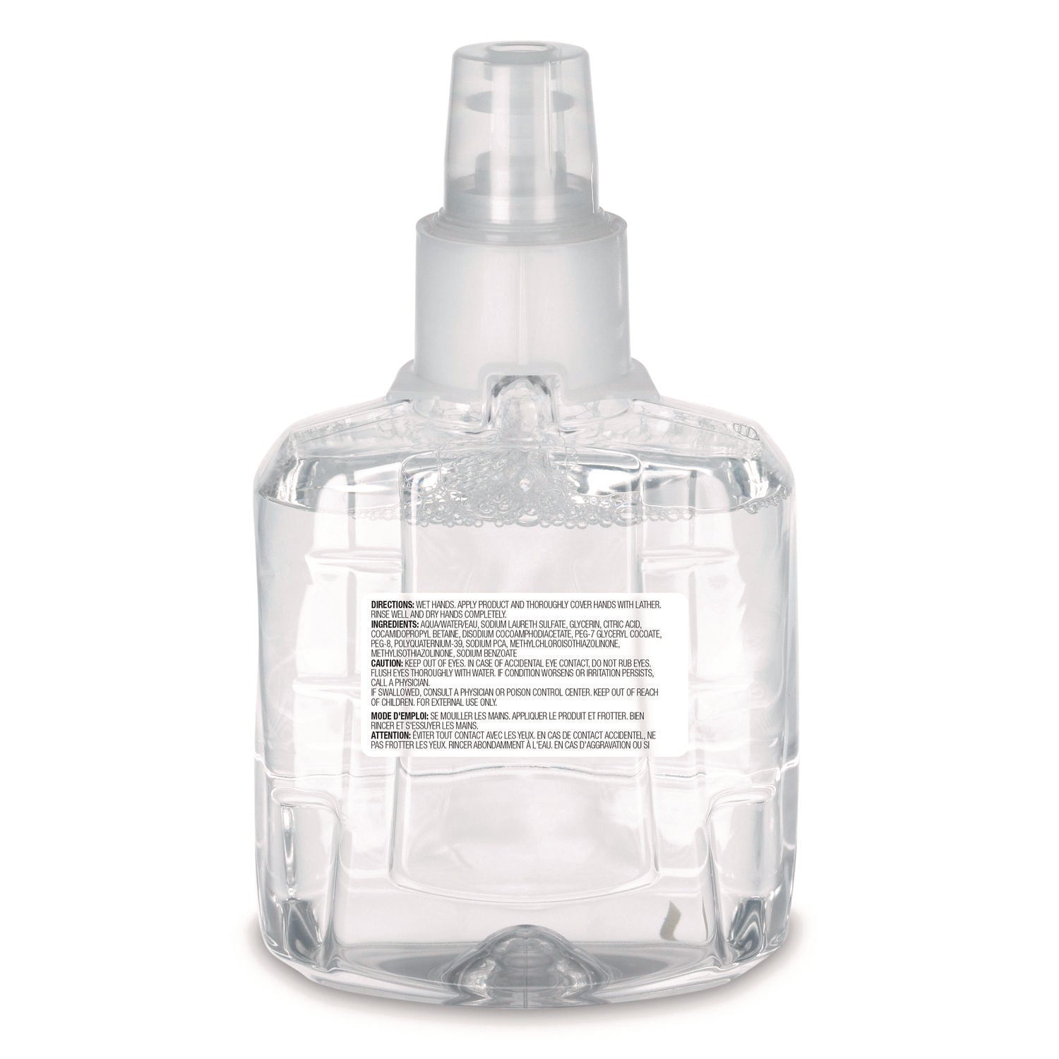 Gojo&reg; LTX-12 Clear Mild Foam Handwash Refill - 1.27 quart - Hand, Skin - Moisturizing - Clear - Fragrance-free, Dye-free, Rich Lather, Eco-friendly - 2 / Carton