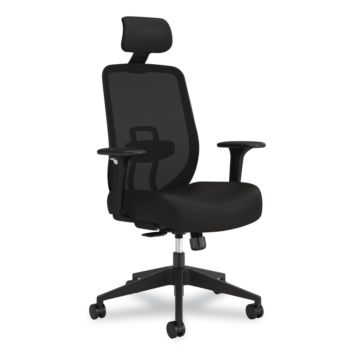 HON Altern Task Chair, Fabric and Foam Seat, Mesh Mid Back, Black Frame, Adjustable Armrests, Lumbar Support, Tilt Mechanism, 1 Each