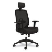 HON Altern Task Chair, Fabric and Foam Seat, Mesh Mid Back, Black Frame, Adjustable Armrests, Lumbar Support, Tilt Mechanism, 1 Each