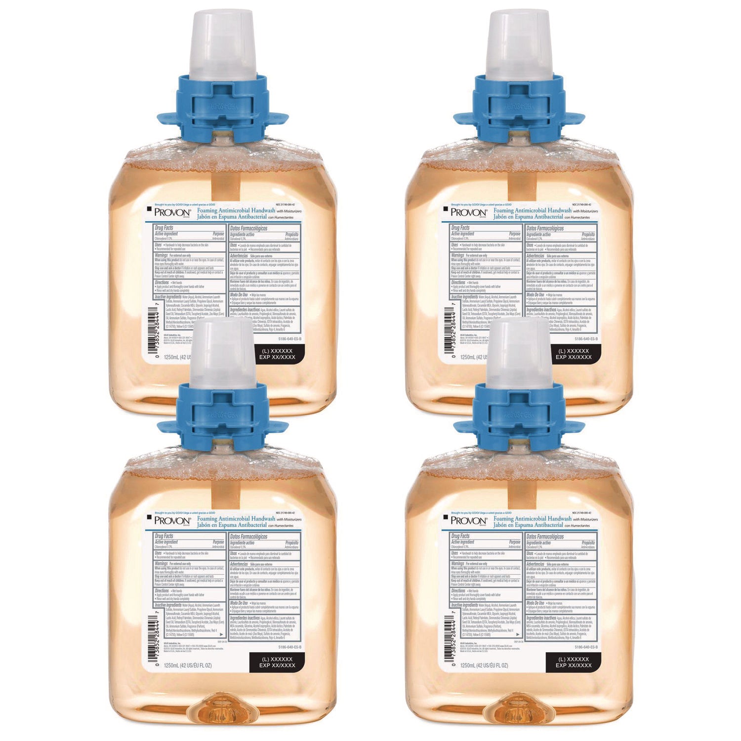 Provon FMX-12 Foaming Antimicrobial Handwash - Fruity Scent - 1.32 quart - Kill Germs, Bacteria Remover - Hand - Moisturizing - Amber - Rich Lather - 4 / Carton