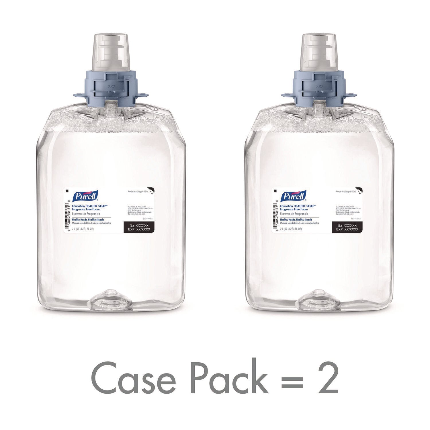 2.11 quart - Dirt Remover, Kill Germs - Skin, School - Moisturizing - Clear - Fragrance-free, Dye-free, Bio-based - 2 / Carton