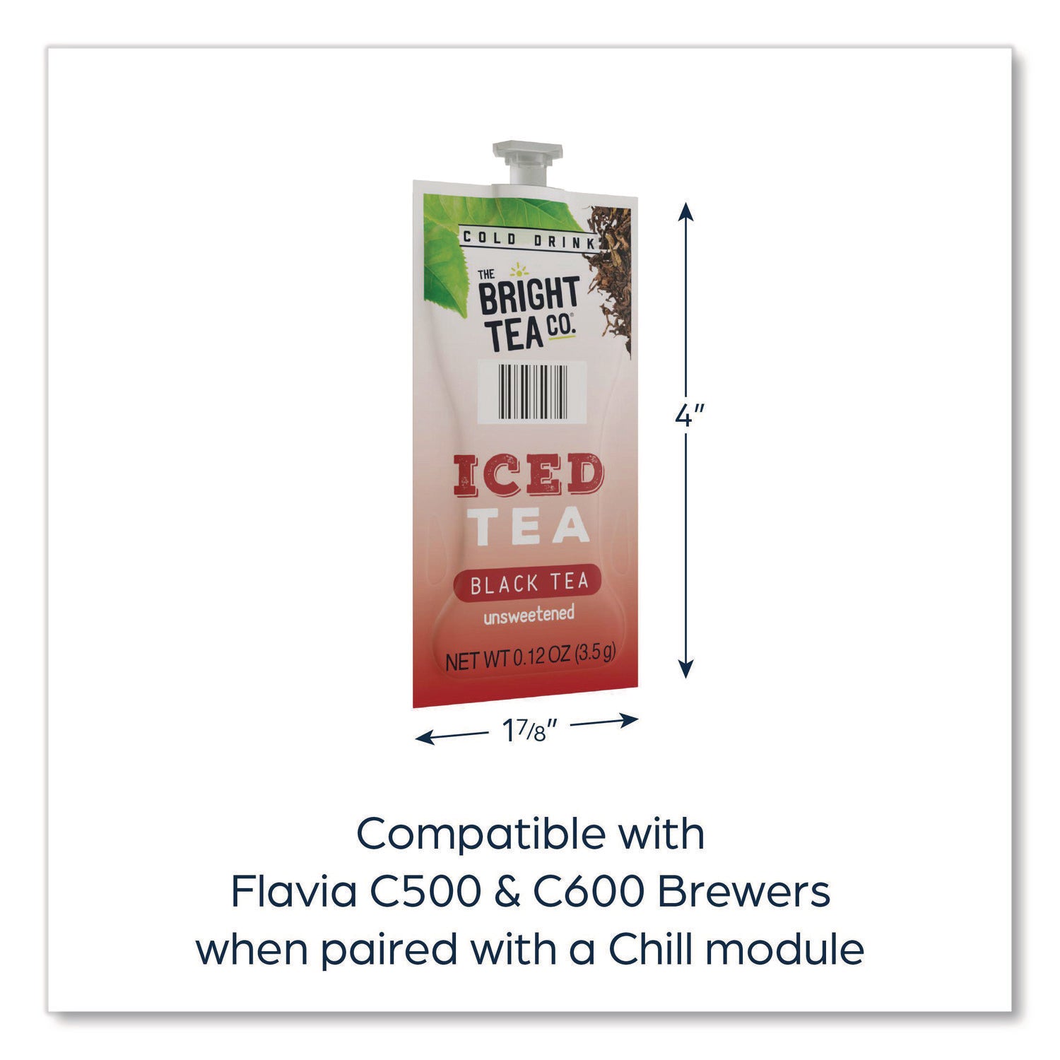 Compatible with Flavia Creation 300 with Chill Refresh Module, Flavia Creation 600 with Chill Module - Black Iced Tea - Caffeine-free - Kosher - 100 / Carton