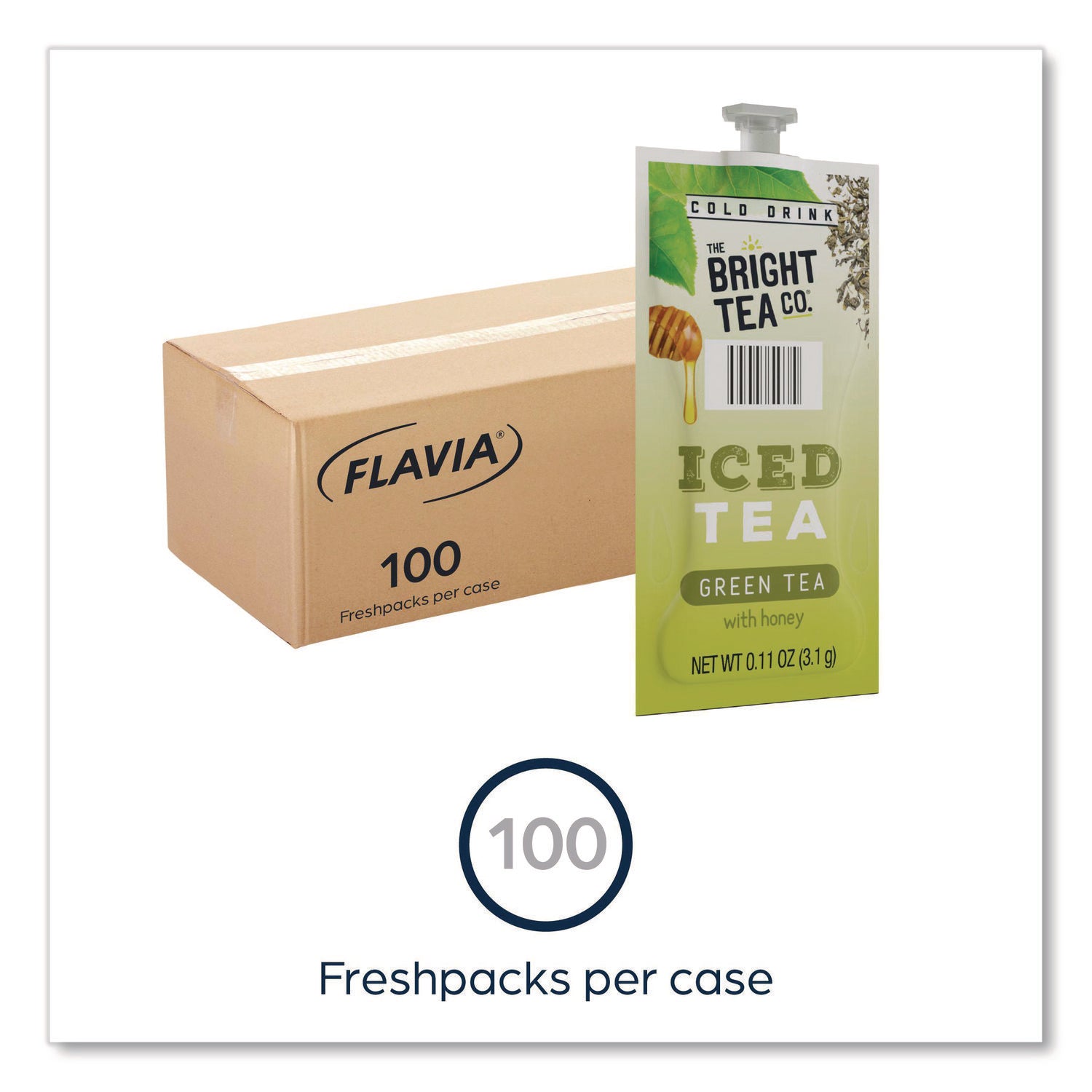 Compatible with Flavia Creation 300 with Chill Refresh Module, Flavia Creation 600 with Chill Module - Iced Green Tea - Caffeinated - Kosher - 100 / Carton