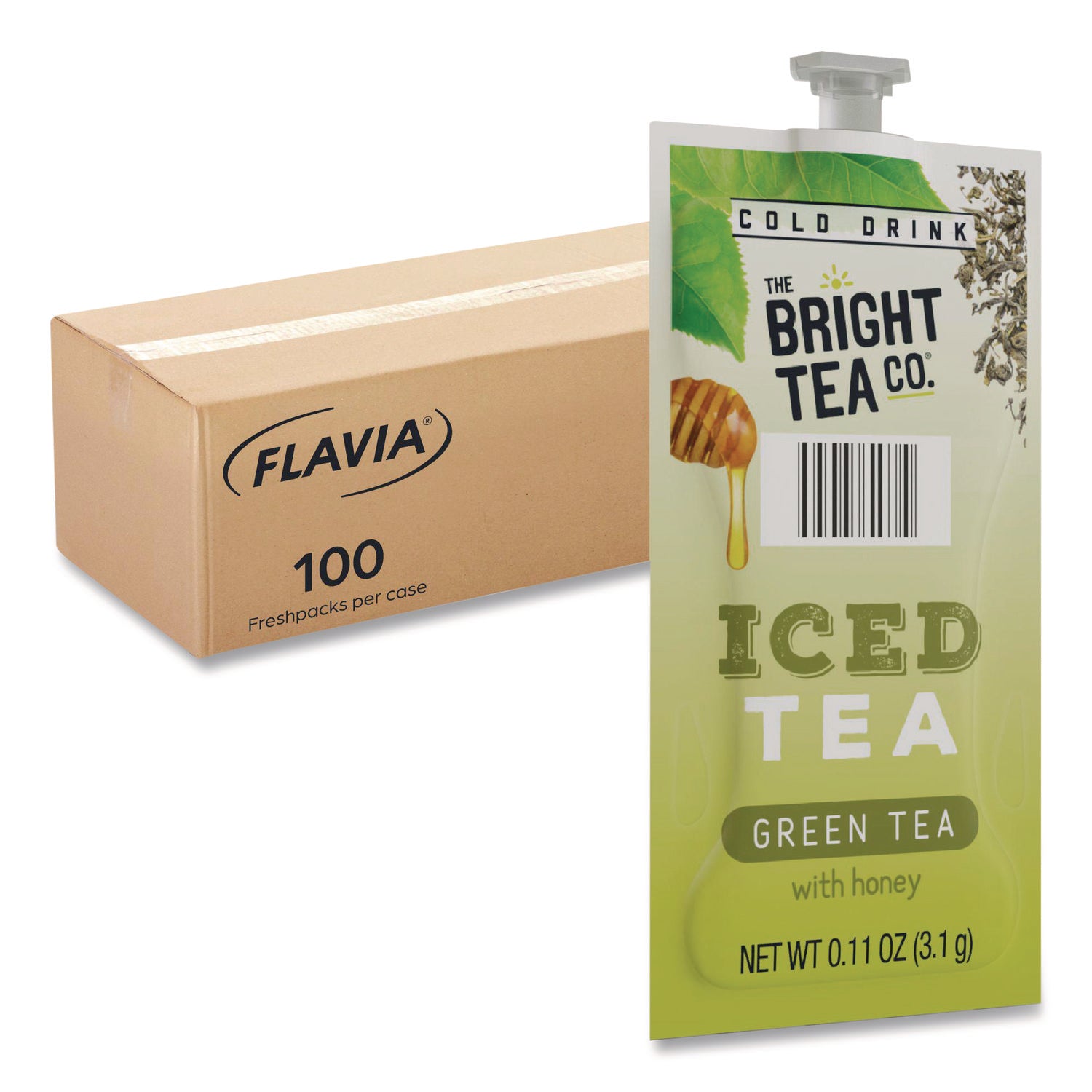 Compatible with Flavia Creation 300 with Chill Refresh Module, Flavia Creation 600 with Chill Module - Iced Green Tea - Caffeinated - Kosher - 100 / Carton
