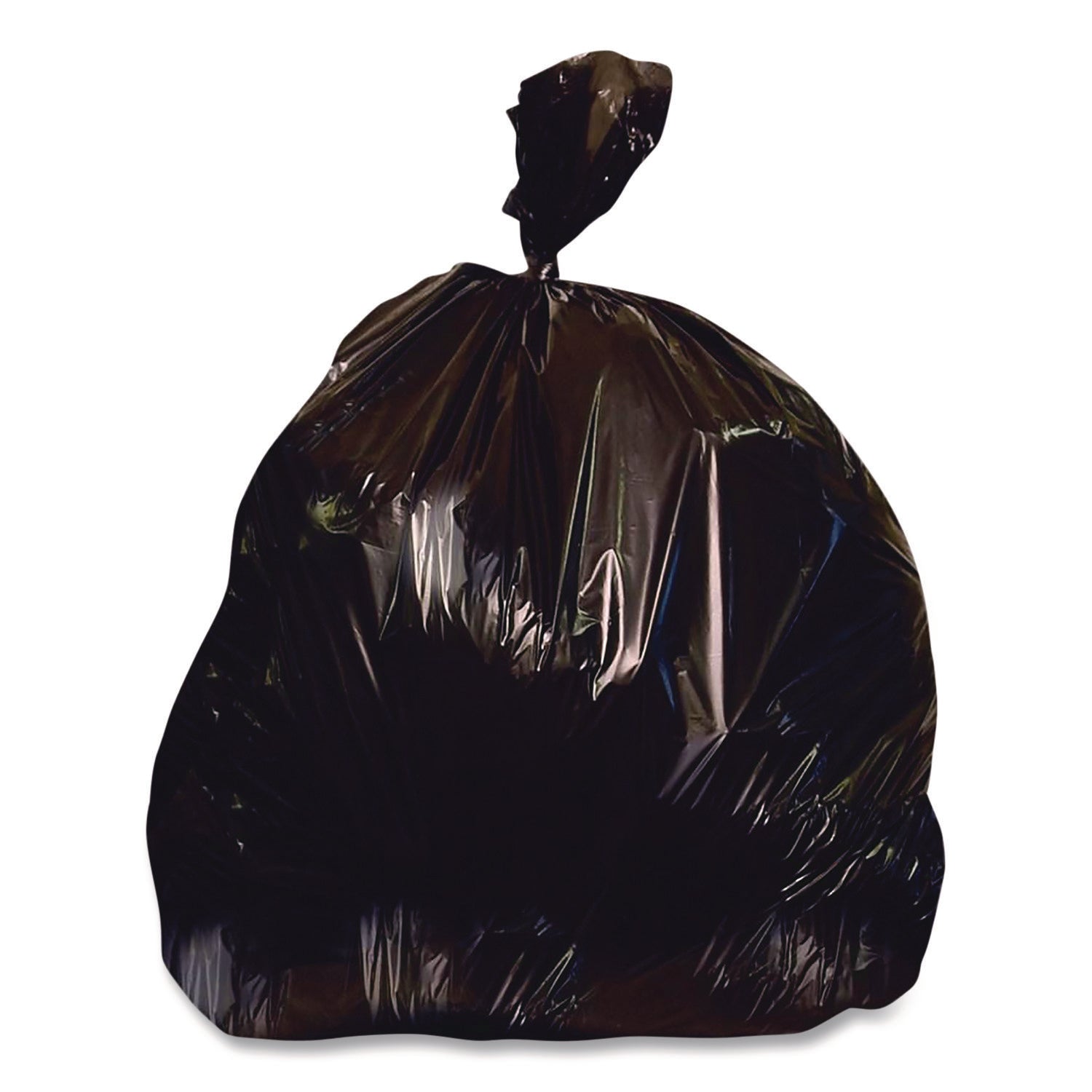 Linear Low-Density Can Liners, 60 gal, 2.5 mil, 38" x 58", Black, Flat Pack, 50/Carton