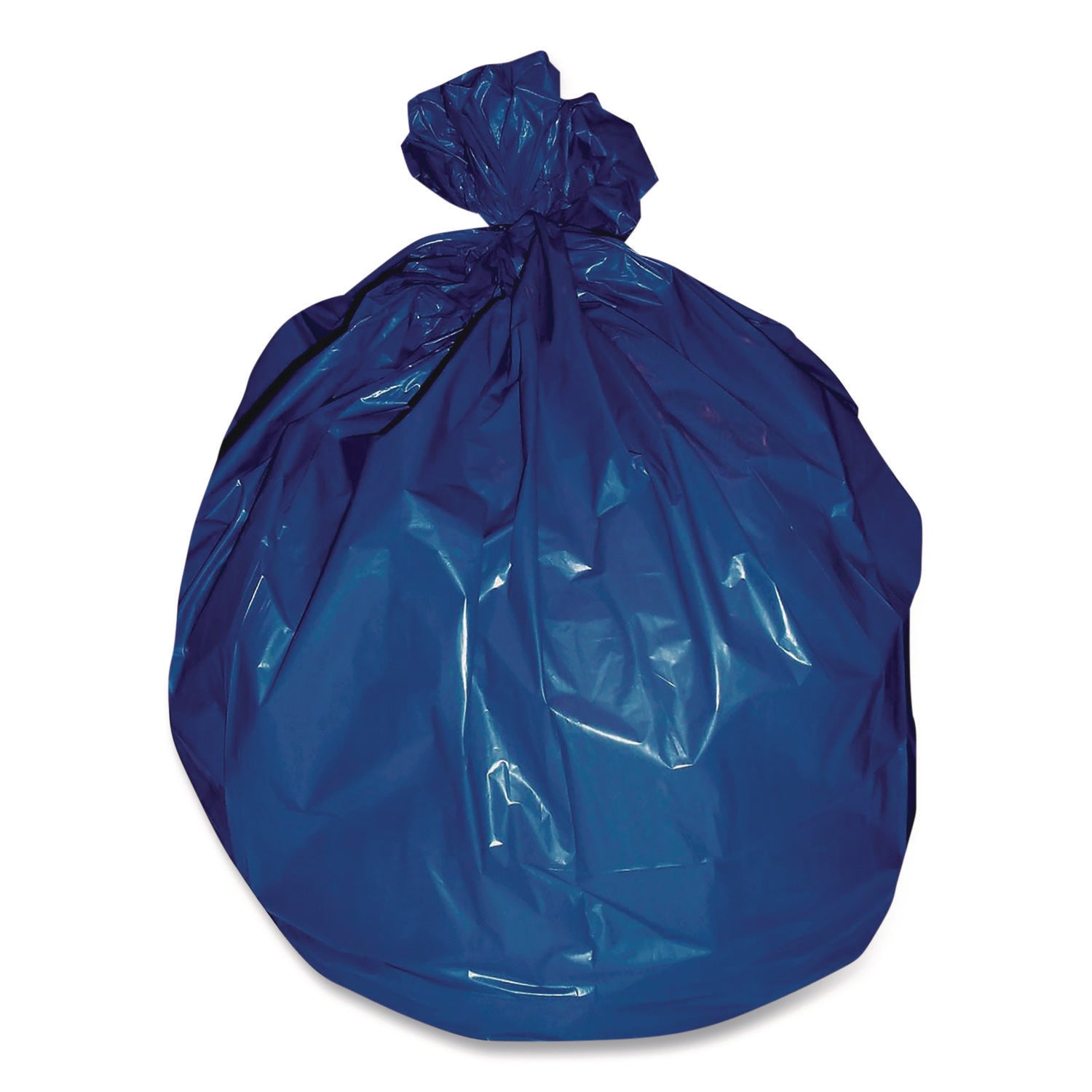 Linear Low-Density Can Liners for Recyclable Waste, 45 gal, 1.3 mil, 40" x 46", Blue, Flat Pack, 100/Carton