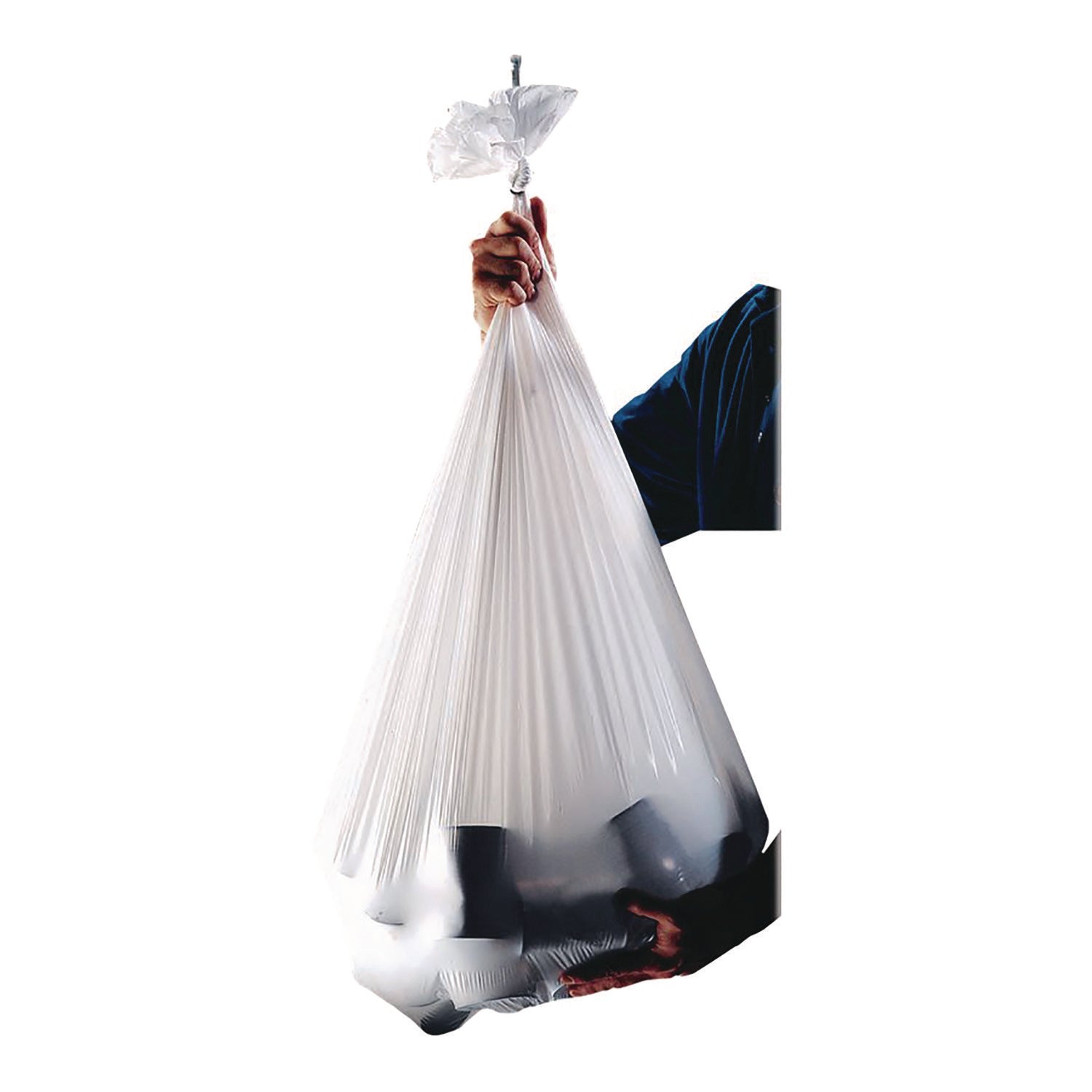 Linear Low-Density Can Liners, 16 gal, 0.7 mil, 24" x 32", Clear, Interleaved Roll, 500/Carton