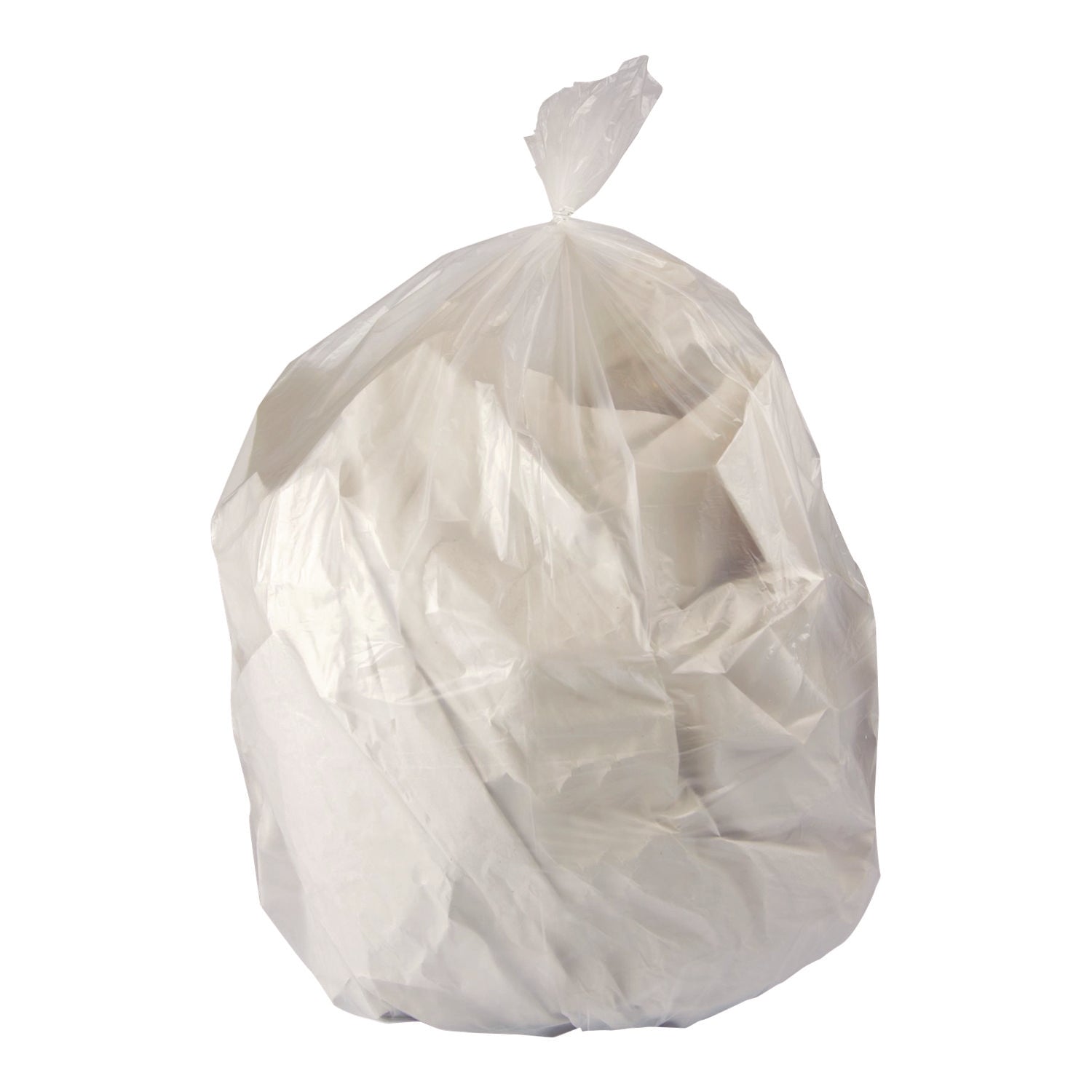 Linear Low-Density Can Liners, 16 gal, 0.7 mil, 24" x 32", Clear, Interleaved Roll, 500/Carton