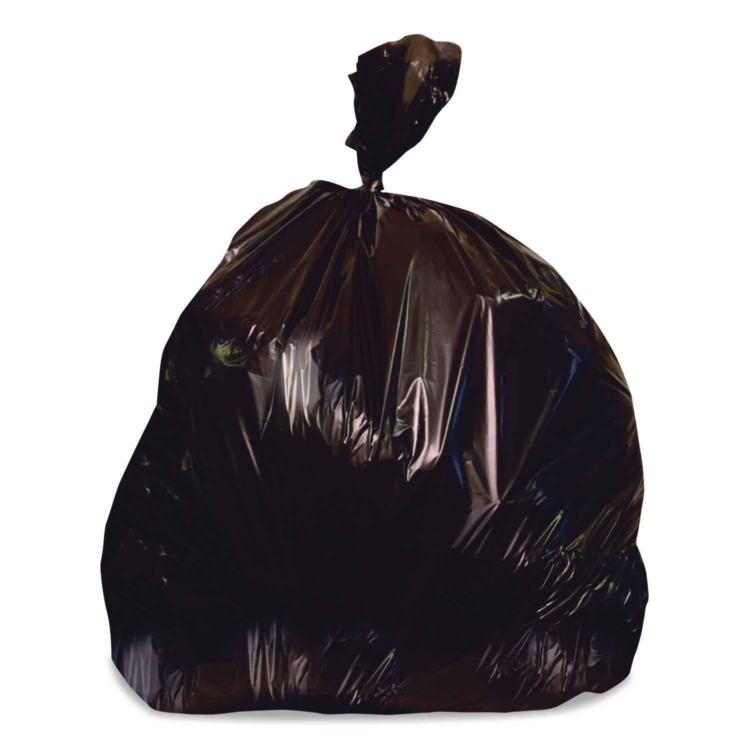 Linear Low-Density Can Liners, 45 gal, 4 mil, 40" x 46", Black, Flat Pack, 50/Carton