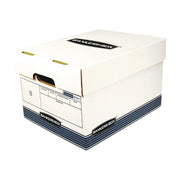 Internal Dimensions: 12" Width x 15" Depth x 10" Height - External Dimensions: 12.9" Width x 16.6" Depth x 10.3" Height - Lift-off Closure - Stackable - White, Blue - Recycled - 20 / Pack