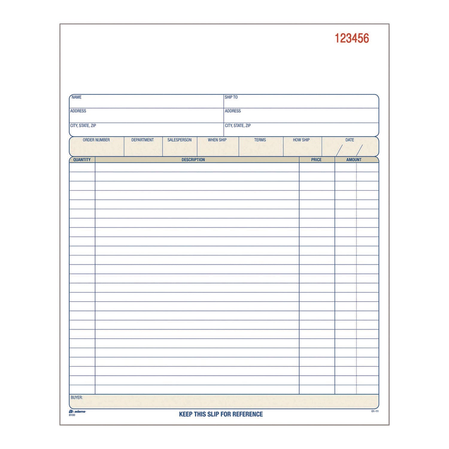 Multipart Sales Order Pad, Two-Part Carbonless, 8.38 x 10.19, 50 Forms Total
