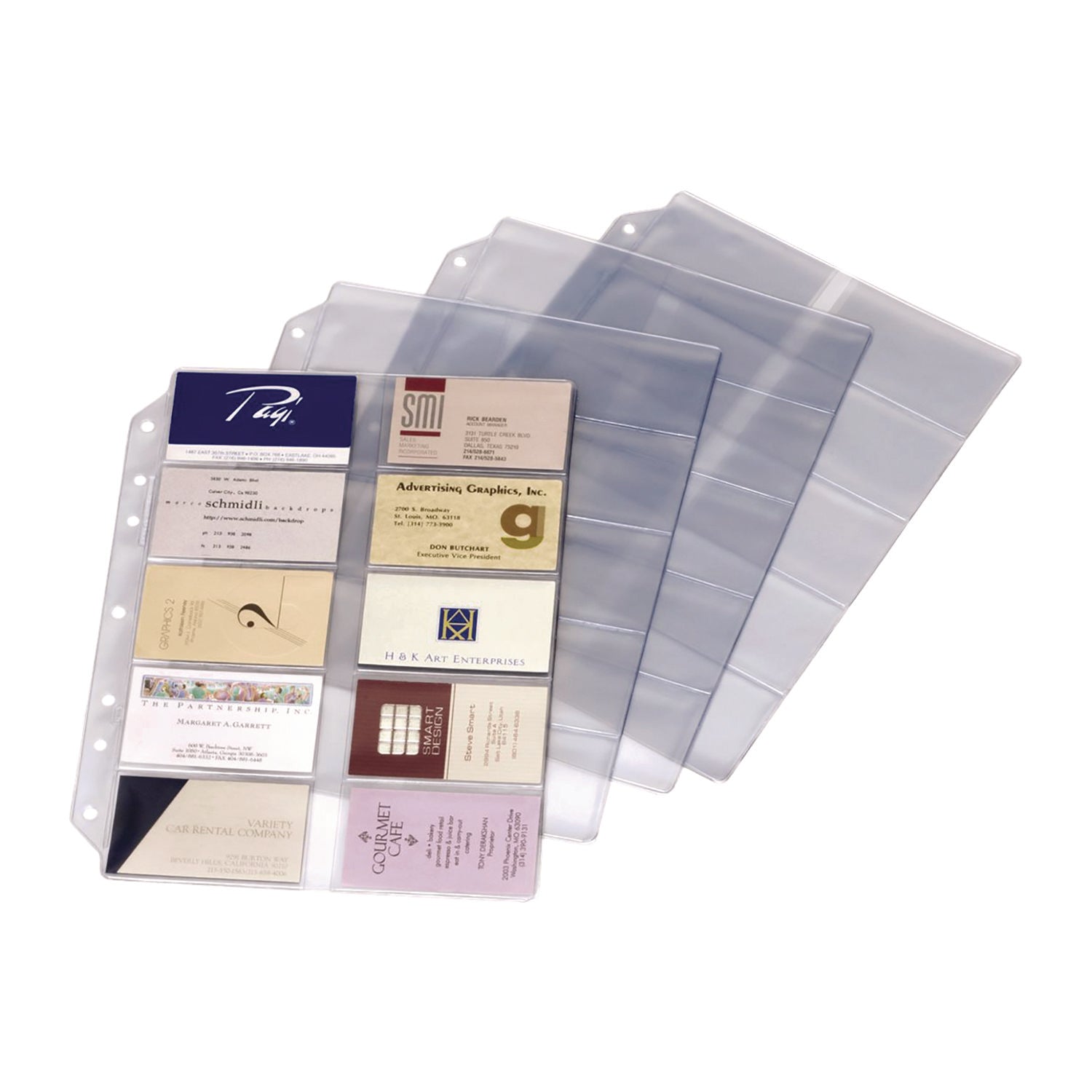12" Height x 0.1" Width x 9.5" Length - 10 x Page, 200 x Card Capacity - For Letter 8 1/2" x 11" Sheet - Ring Binder - Rectangular - Clear - Polypropylene - 10 / Pack