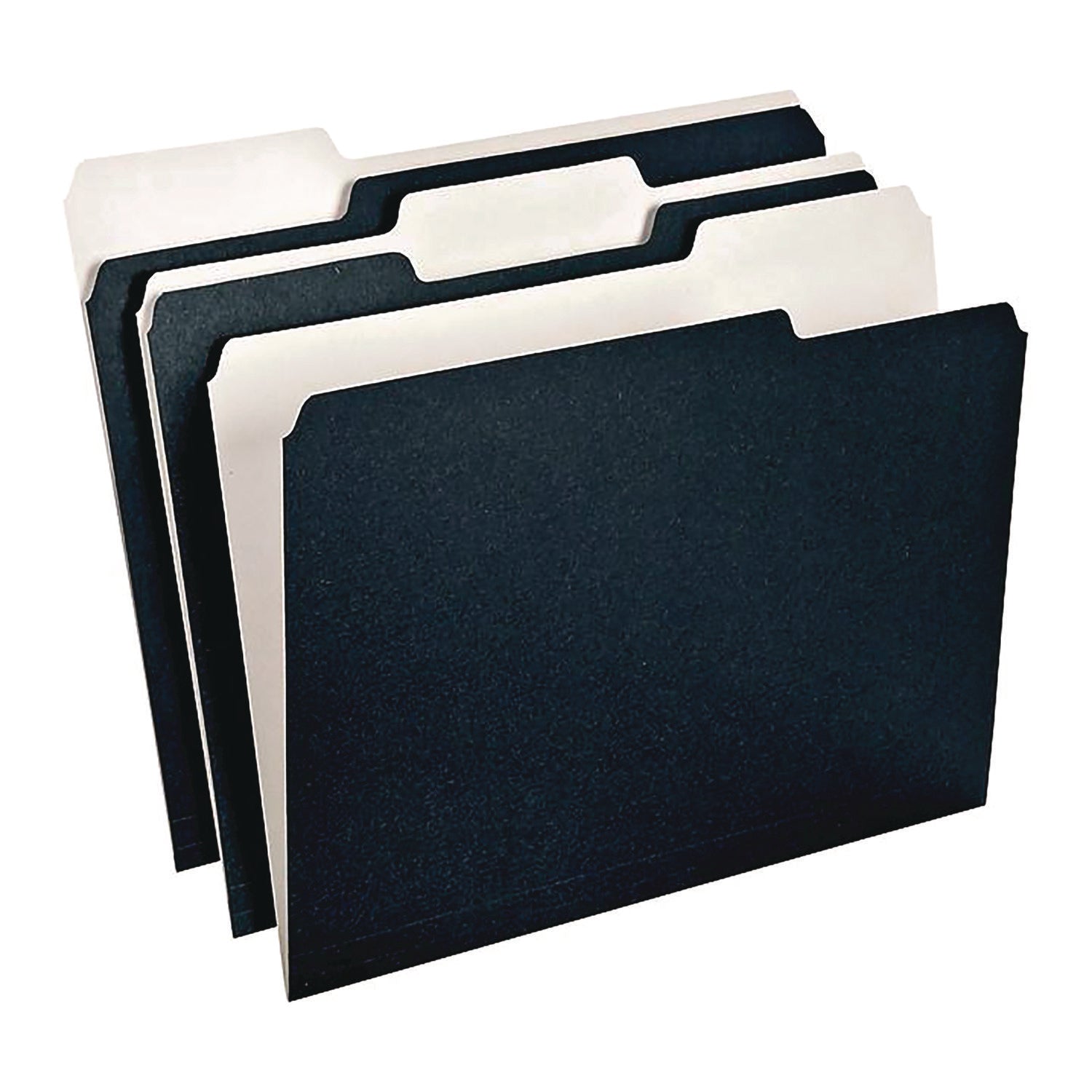 Top Tab Location - Assorted Tab Position - 11 pt. - Black, White - 100% Recycled - 50 / Pack