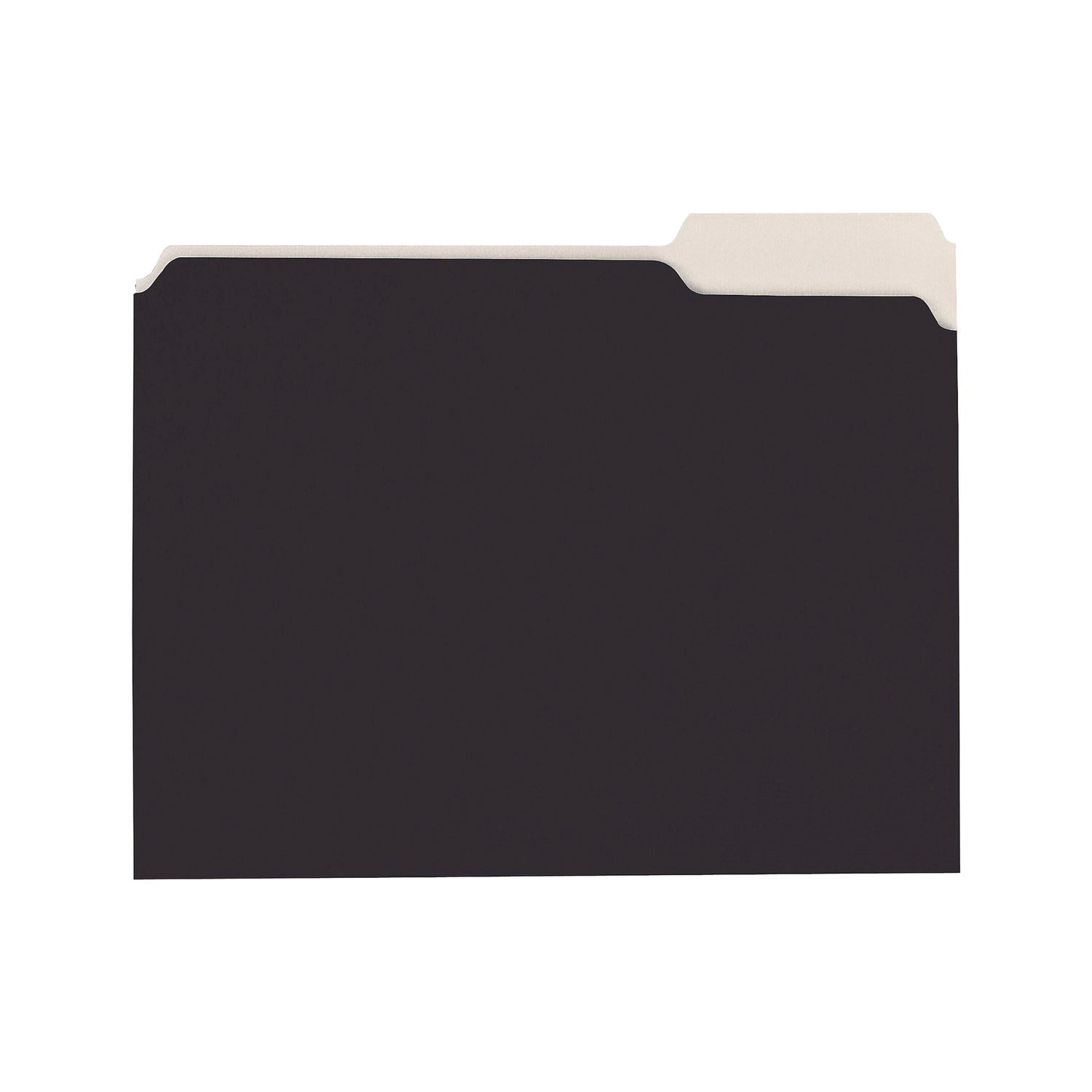 Top Tab Location - Assorted Tab Position - 11 pt. - Black, White - 100% Recycled - 50 / Pack