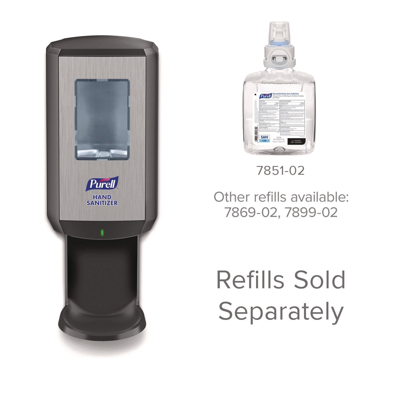 Cs8 Hand Sanitizer Dispenser, 1,200 Ml, 5.79 X 3.93 X 15.64, Graphite