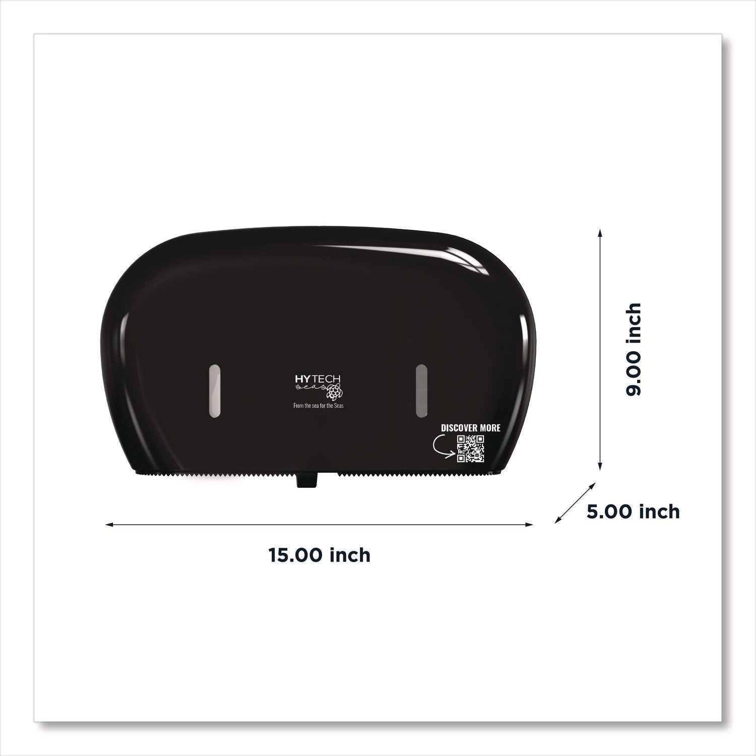 HyTech Seas Mini JRT Twin Dispenser, 5.5 x, 15.7 x 9.8, Black