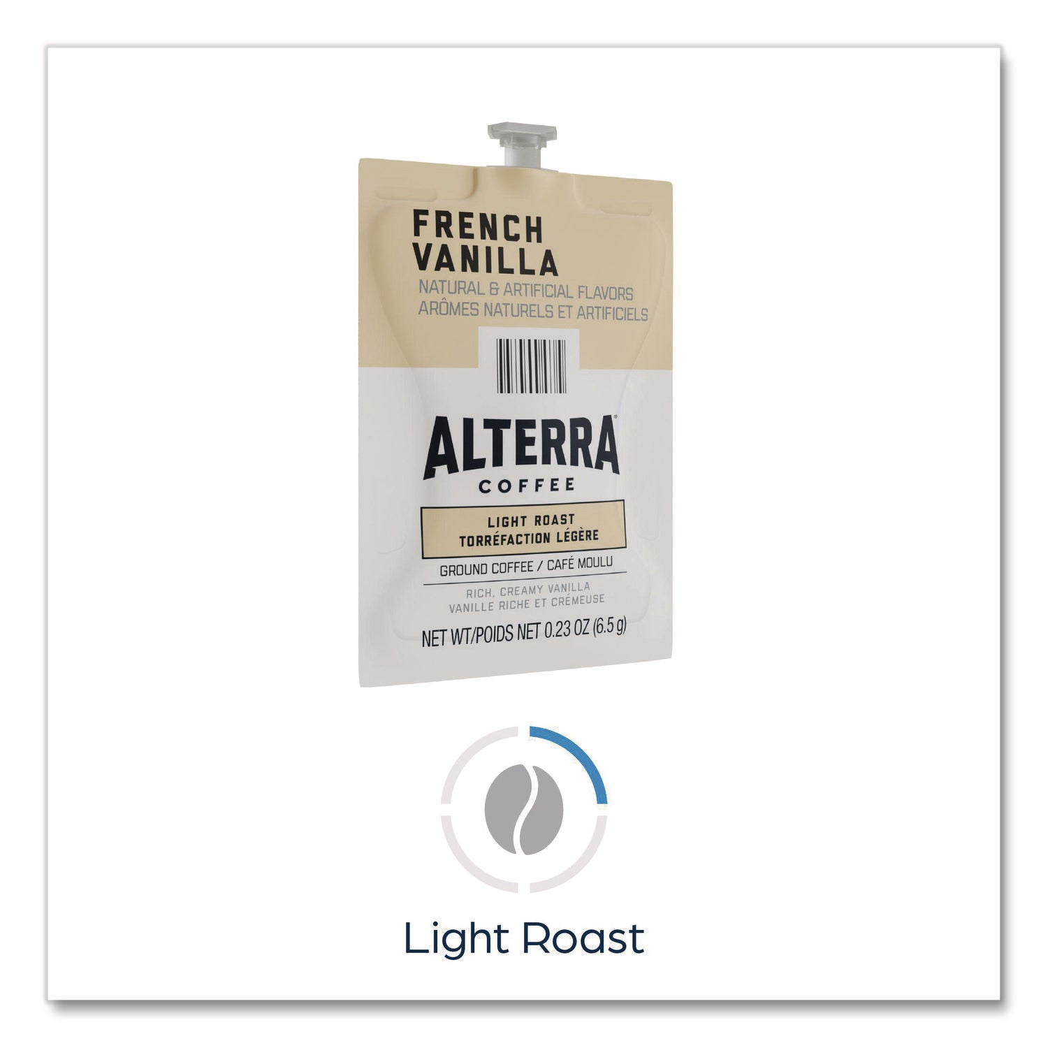 Flavia Freshpack Alterra French Vanilla Flavored Coffee, Light Roast, Kosher, 100 Freshpacks per Carton
