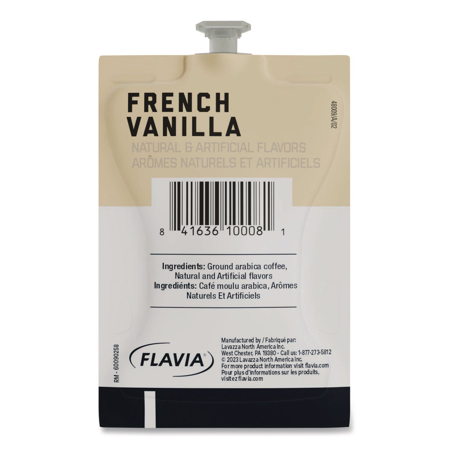 Flavia Freshpack Alterra French Vanilla Flavored Coffee, Light Roast, Kosher, 100 Freshpacks per Carton