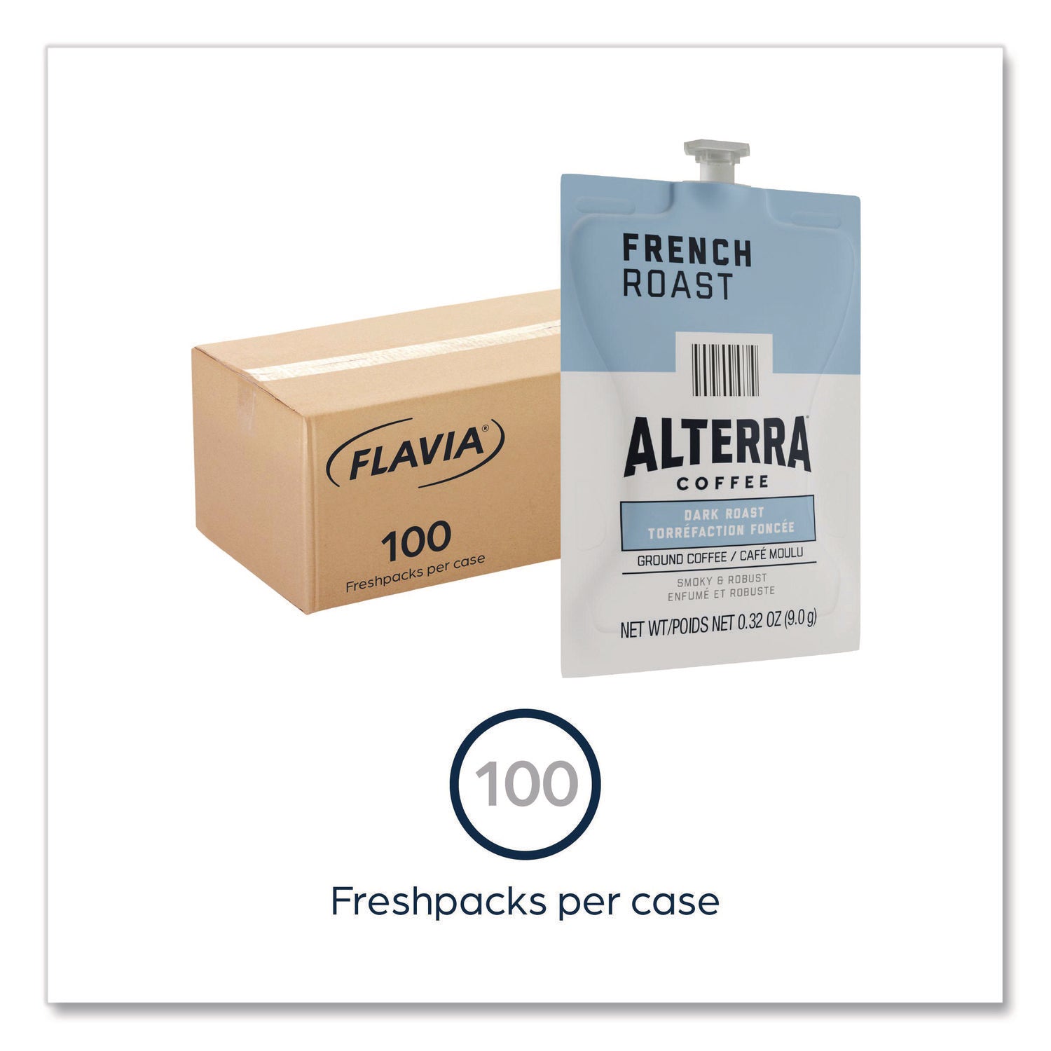 Compatible with Flavia Aroma, Flavia Barista, FLAVIA Creation 600, Flavia Creation 500, Flavia Creation 200, Flavia Creation 150, Flavia Creation 300 - Hot Coffee - Dark - Freshpack - French Roast, Regular - Kosher - 100 / Carton
